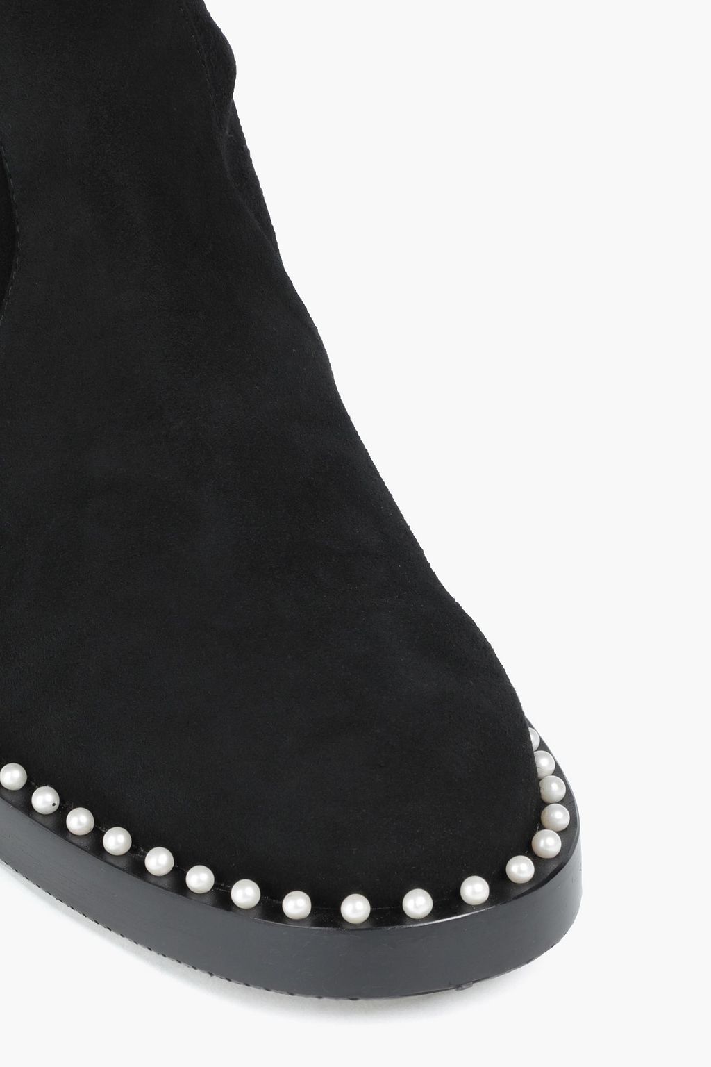 STUART WEITZMAN Lowland embellished stretch-suede over-the-knee boots