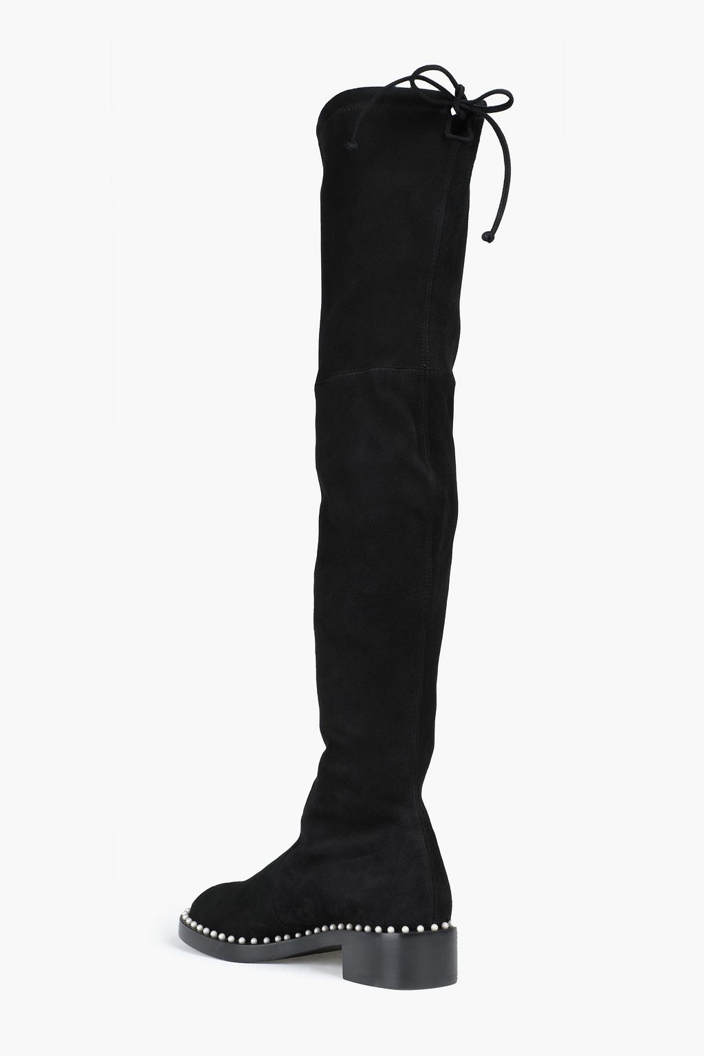 STUART WEITZMAN Lowland embellished stretch-suede over-the-knee boots