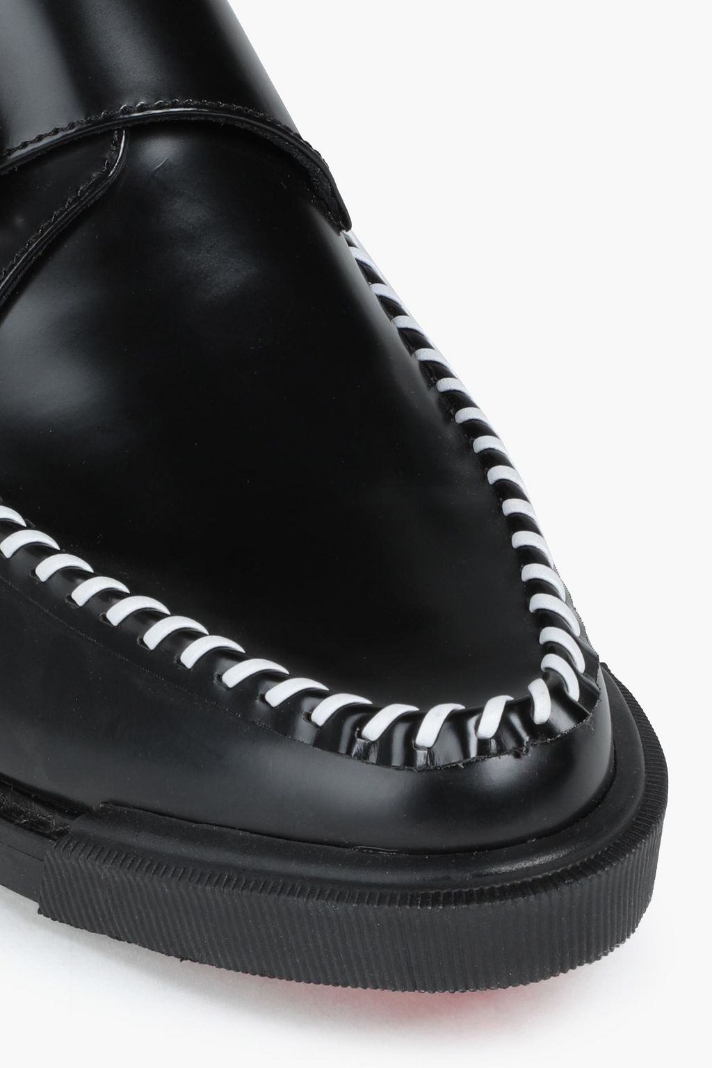 RAG & BONE Cruella whipstitched glossed-leather pumps