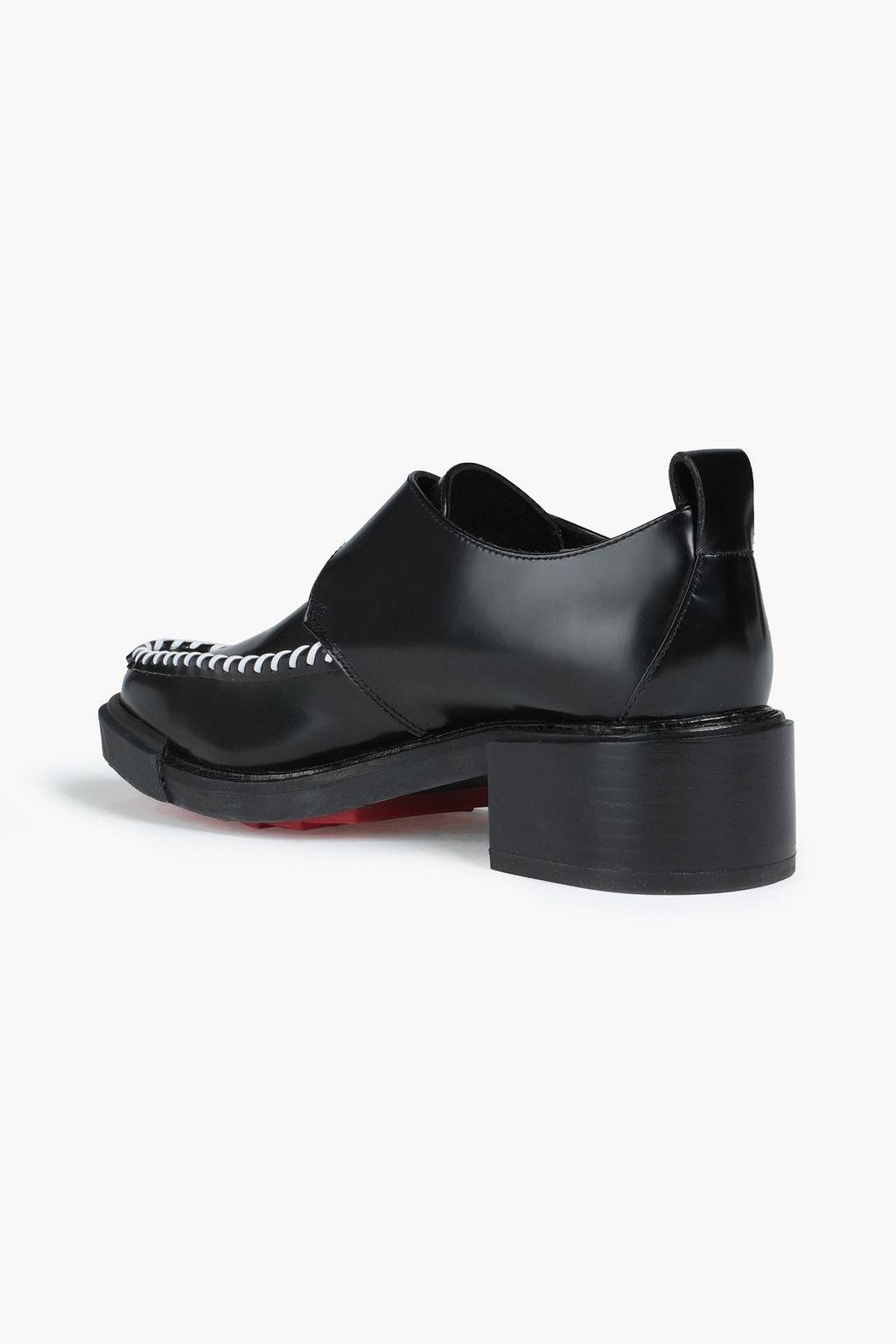 RAG & BONE Cruella whipstitched glossed-leather pumps