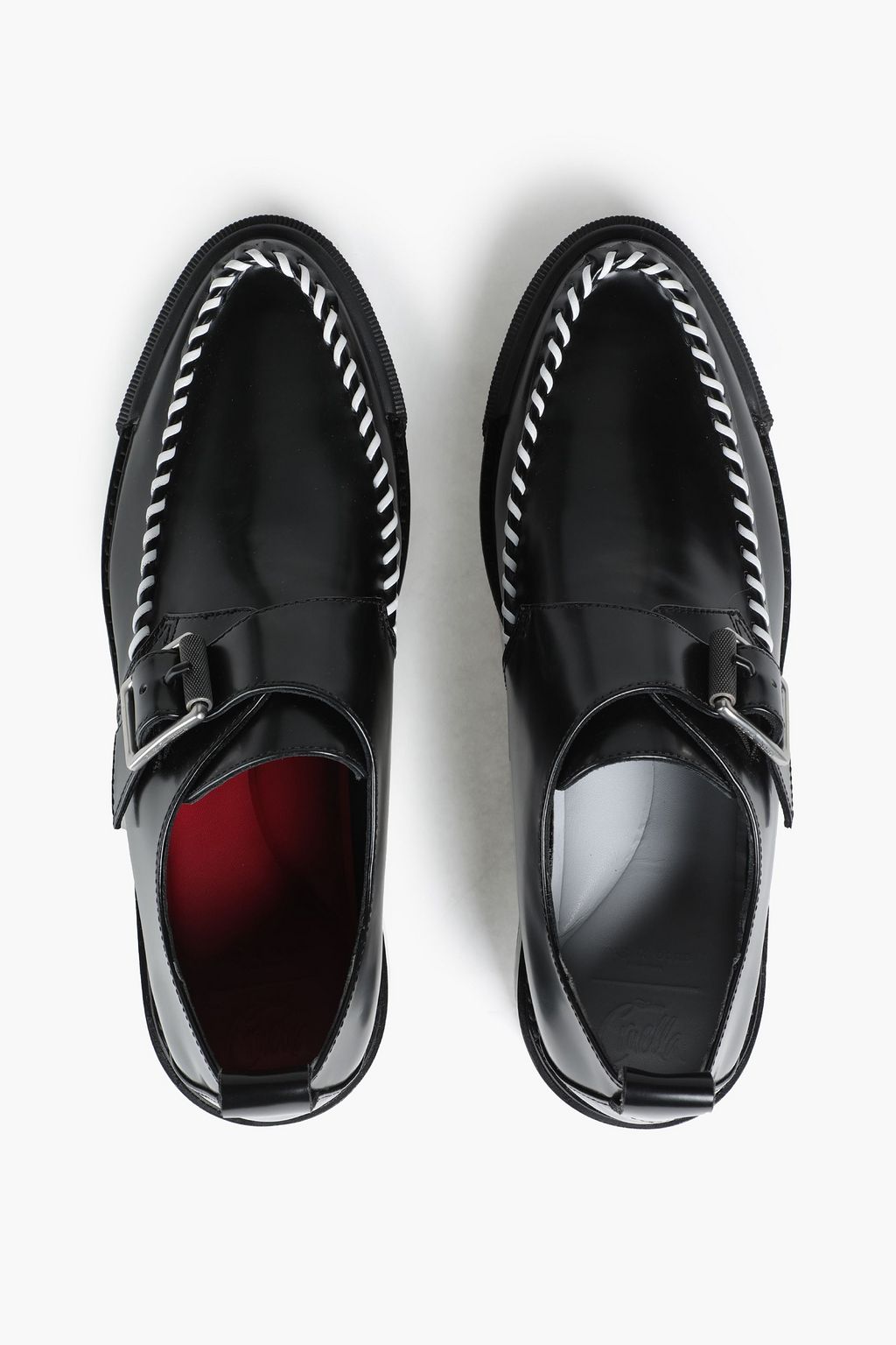 RAG & BONE Cruella whipstitched glossed-leather pumps