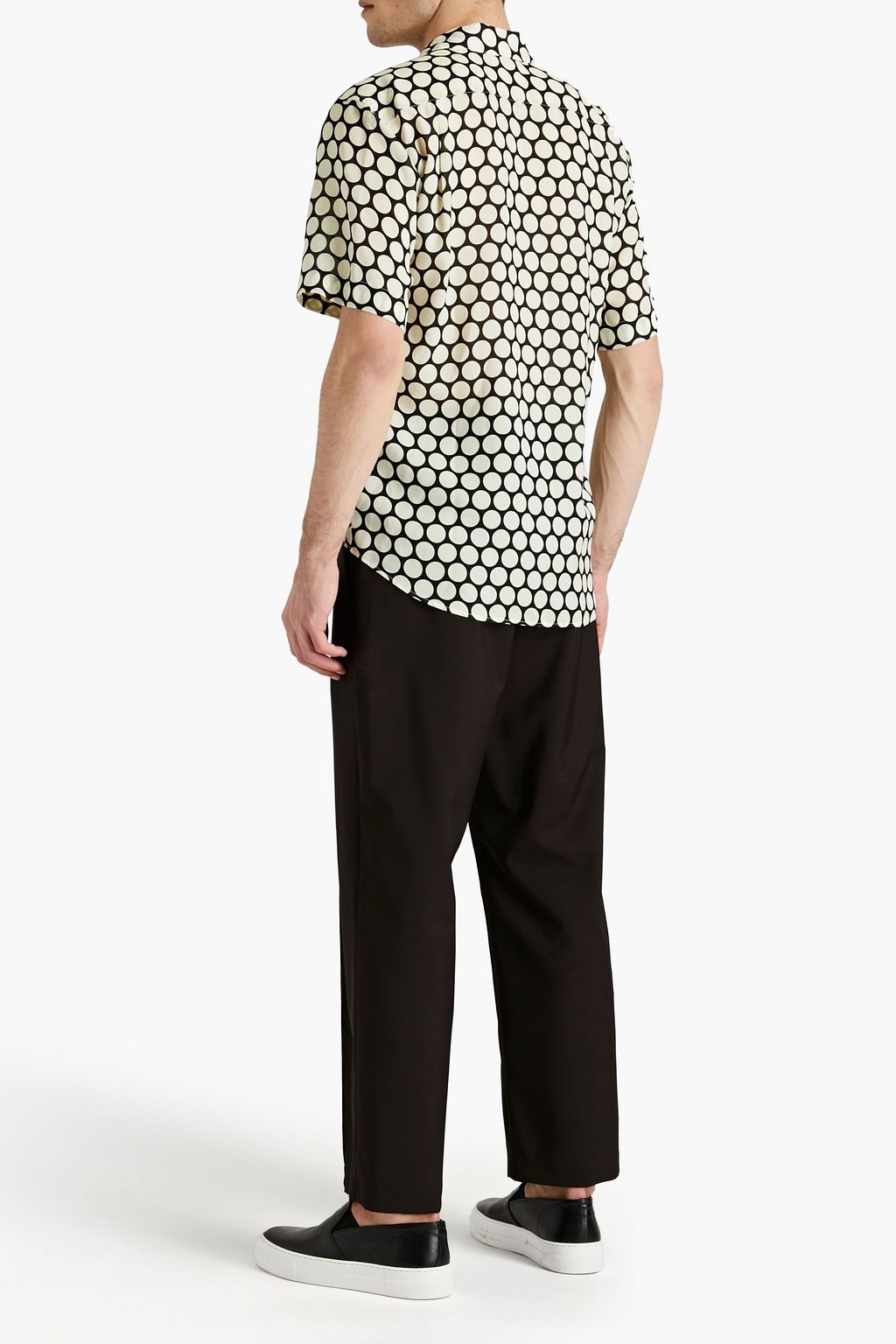 SANDRO Polka-dot Lyocell-blend shirt