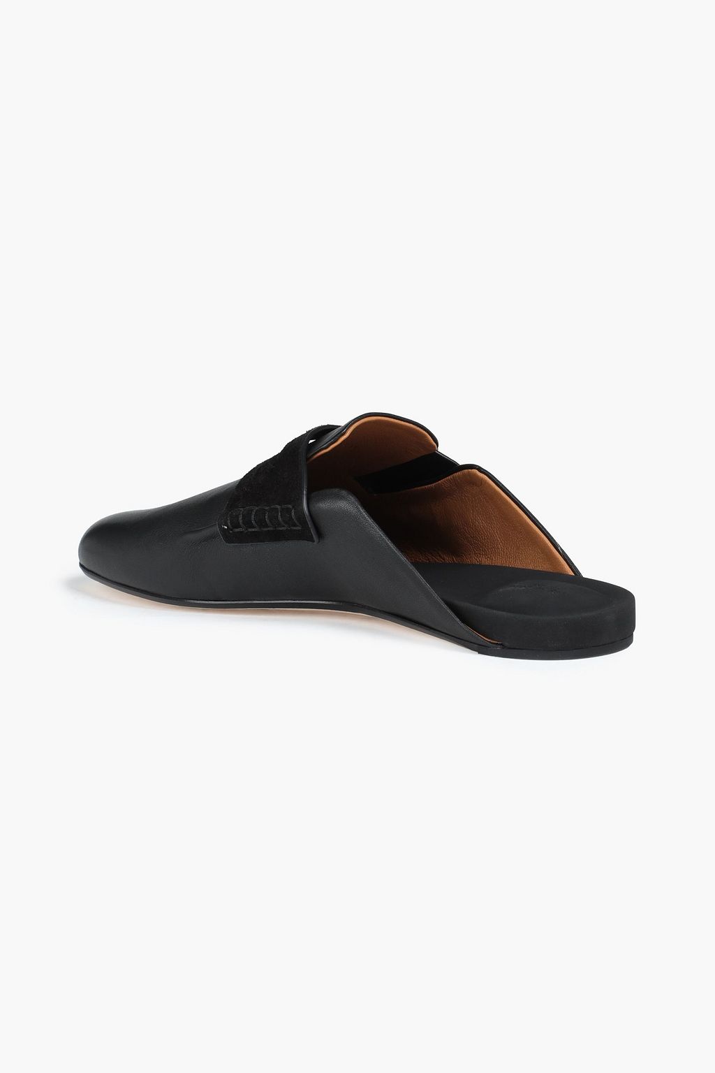 RAG & BONE Ansley suede-trimmed leather slippers