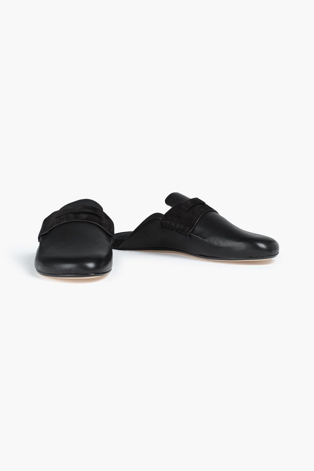 RAG & BONE Ansley suede-trimmed leather slippers