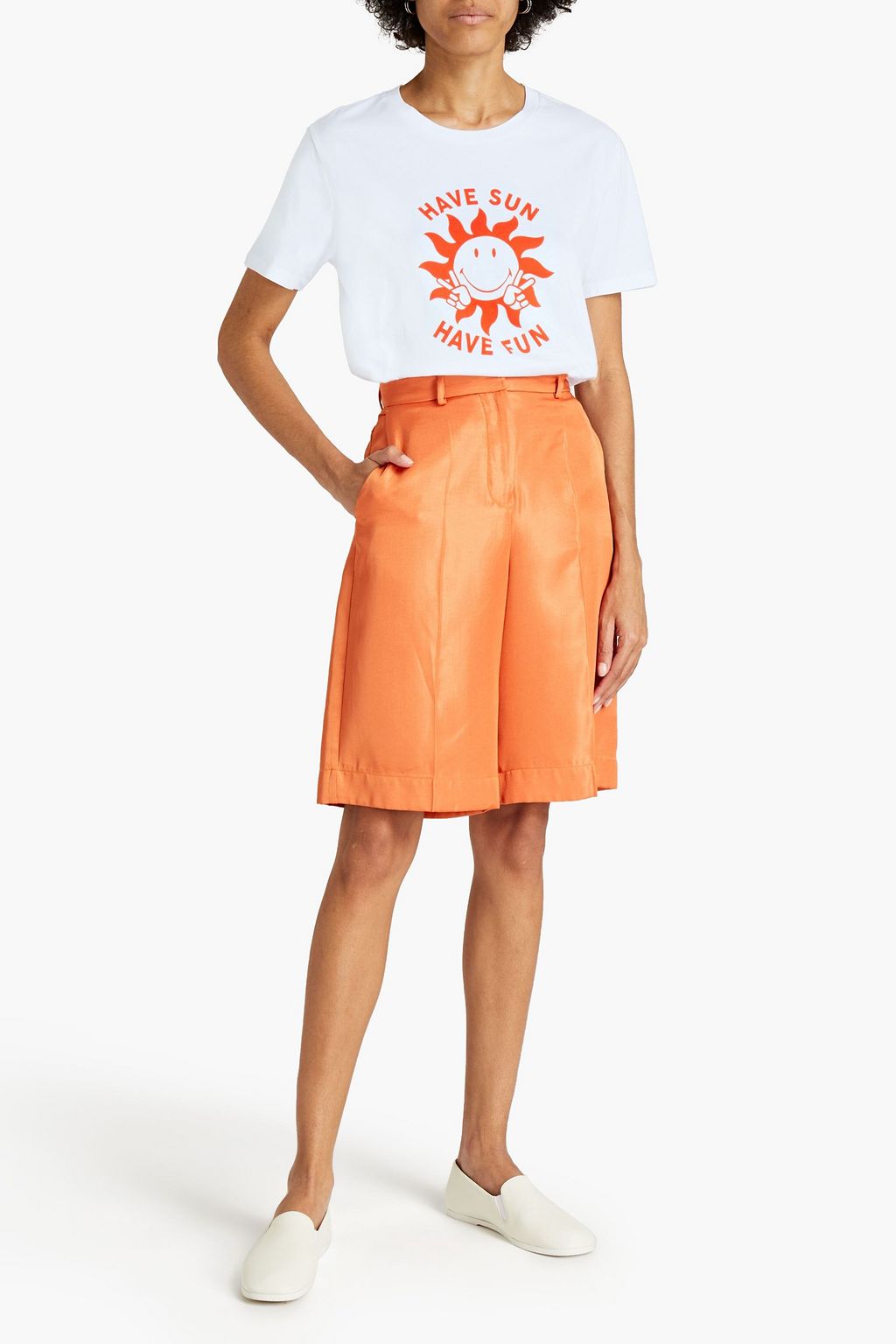 SANDRO Lucie printed cotton-jersey T-shirt