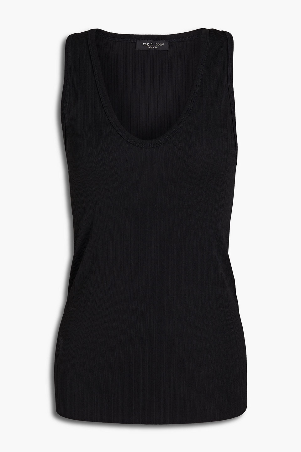 rag & bone - ribbed jersey tank - black - xxs