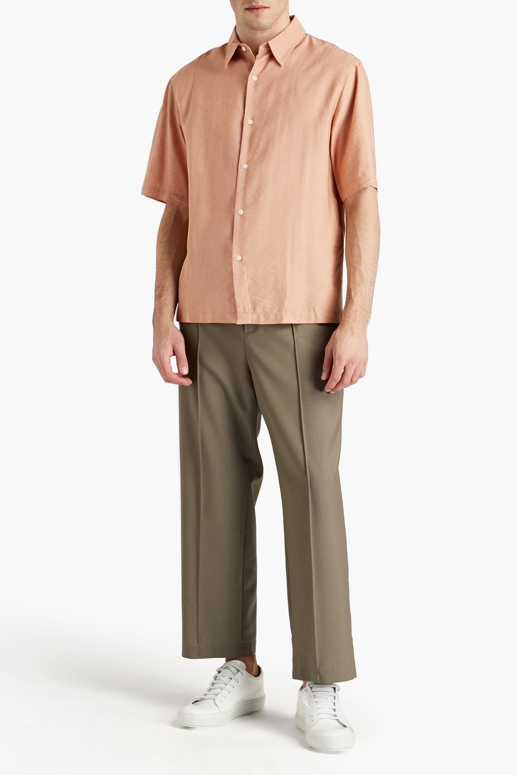 SANDRO Crinkled-twill shirt