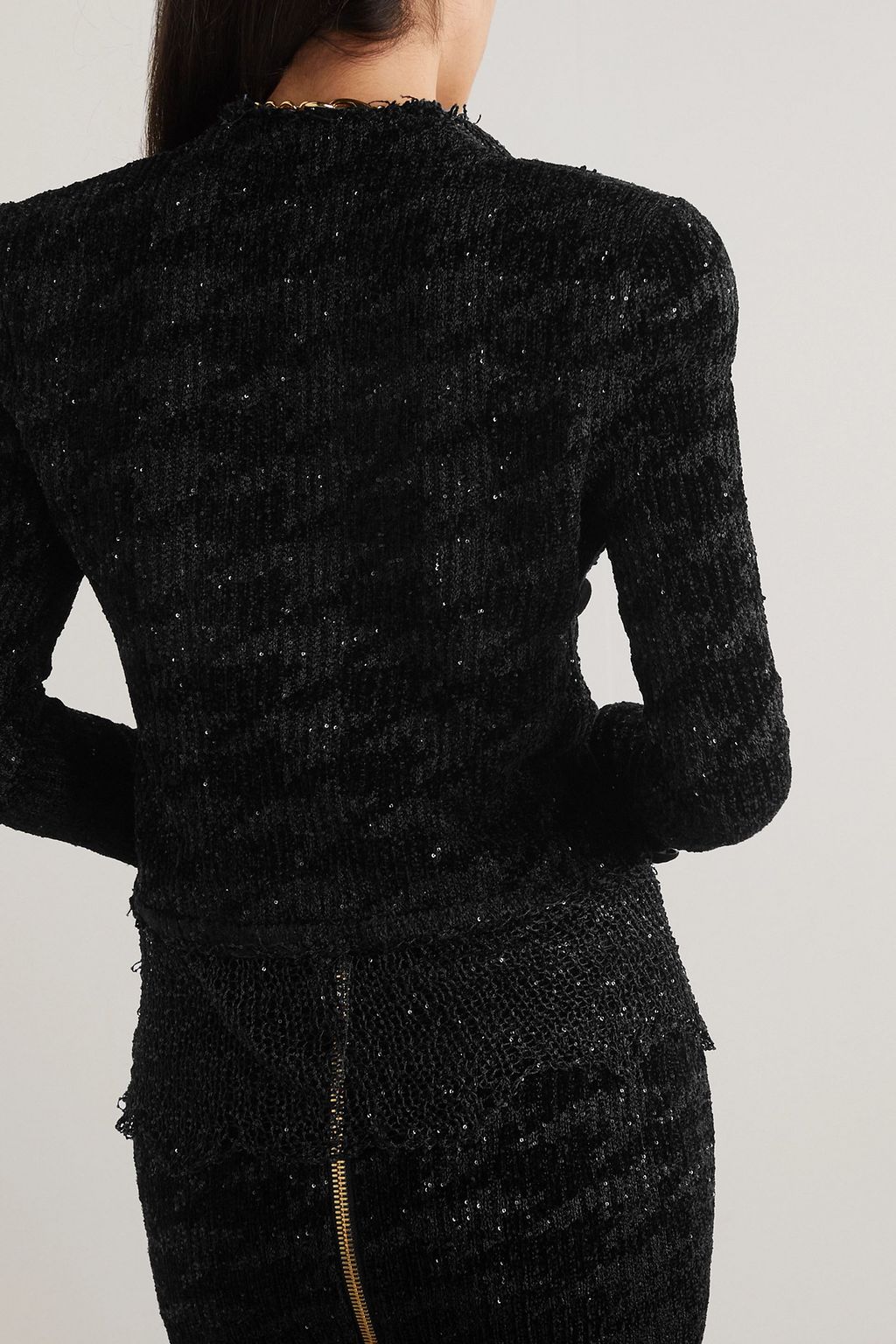 BALMAIN Spencer sequin-embellished jacquard-knit jacket