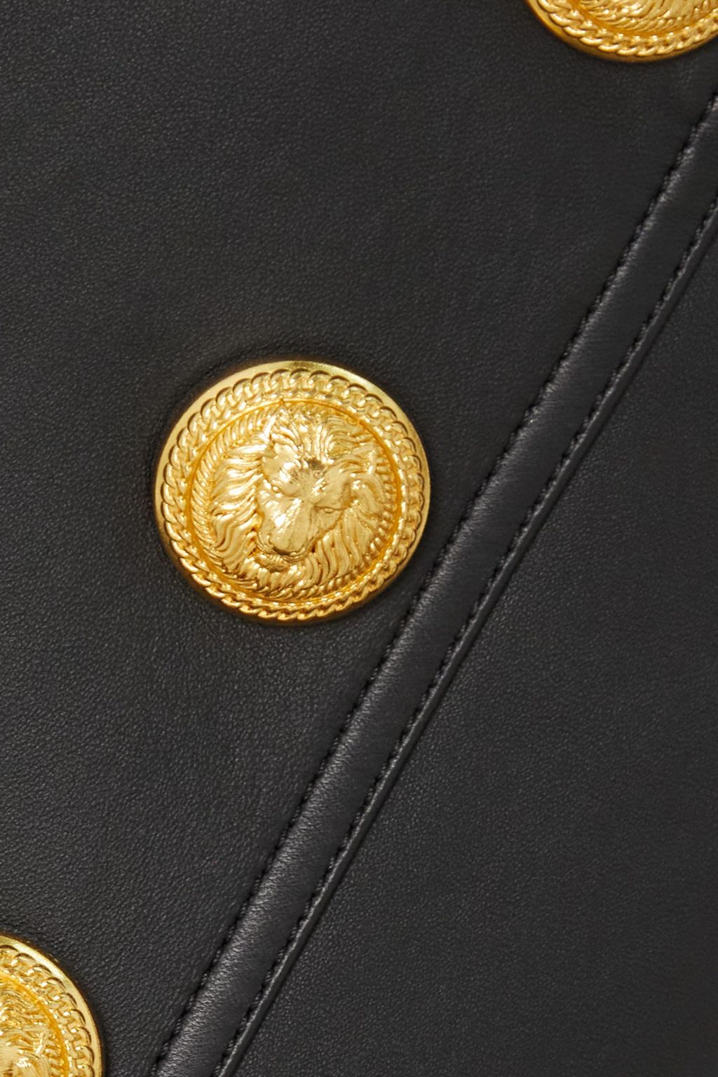BALMAIN Button-embellished leather leggings