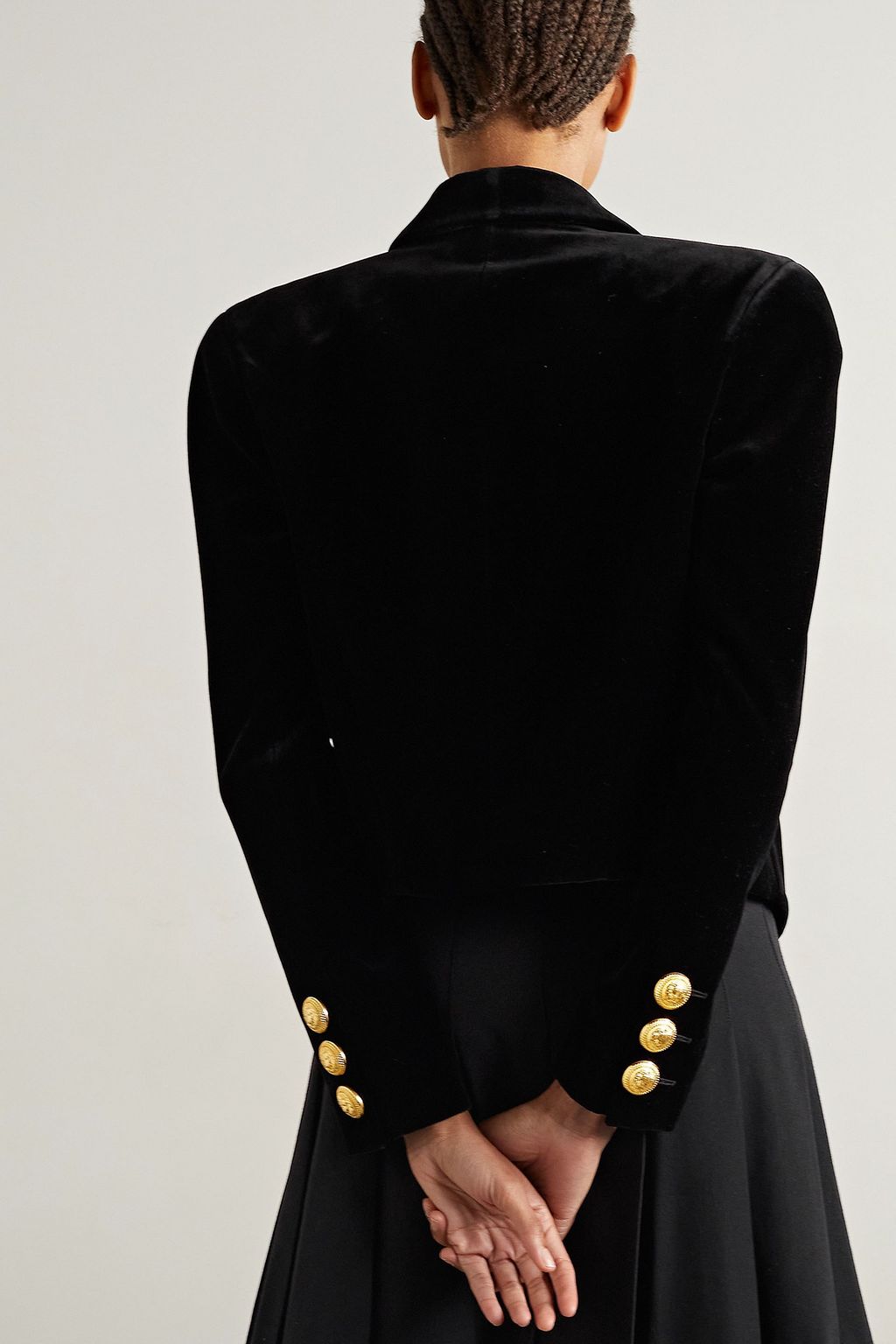BALMAIN Spencer cropped cotton-velvet blazer