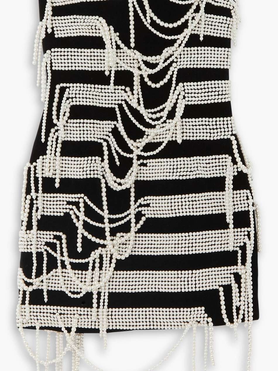 all over destroy strapless embellished cotton-velvet mini dress