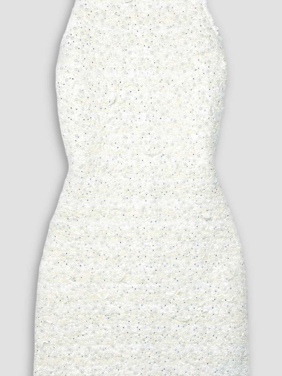 embellished tweed mini dress