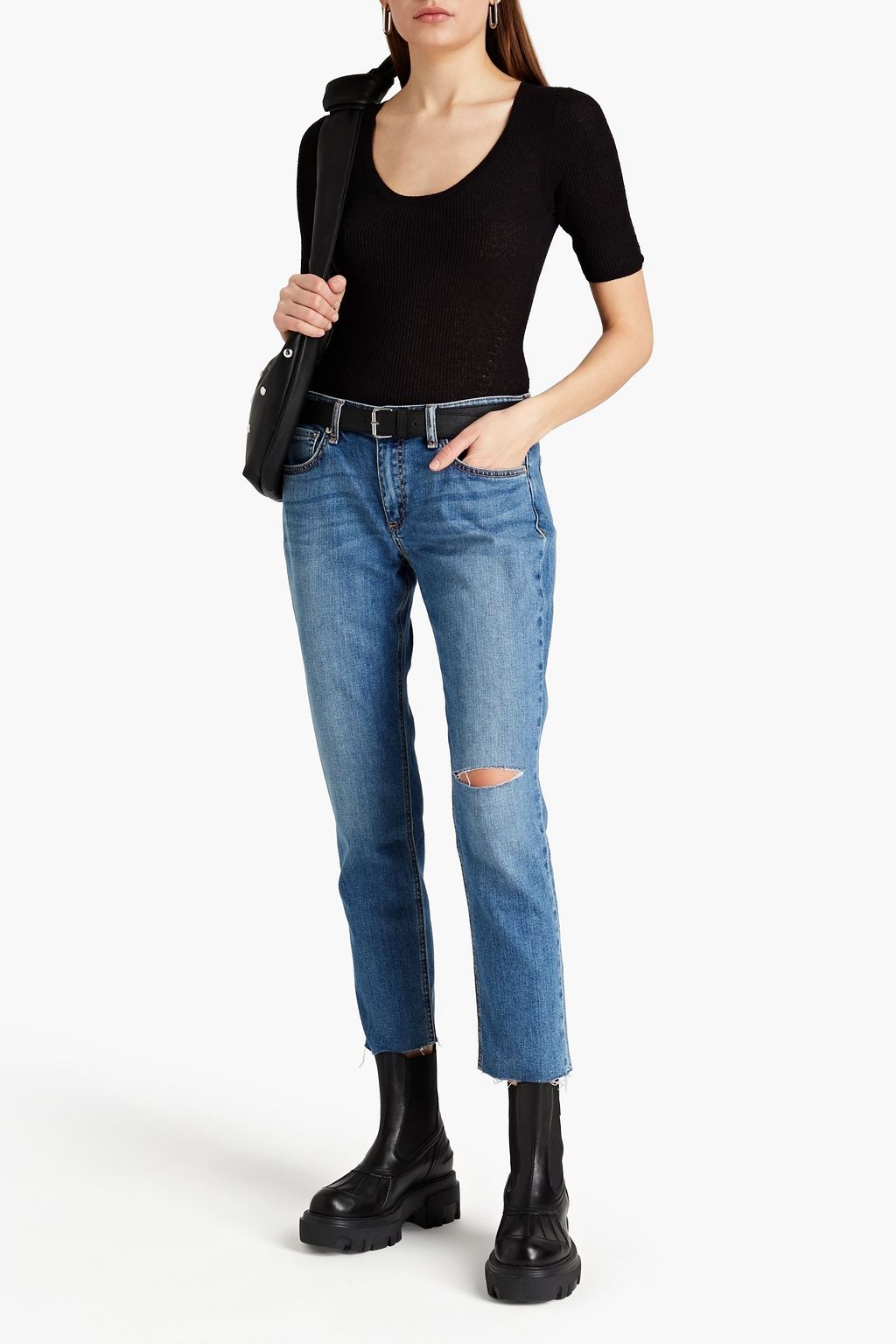 RAG & BONE Sunny ribbed cotton-blend top