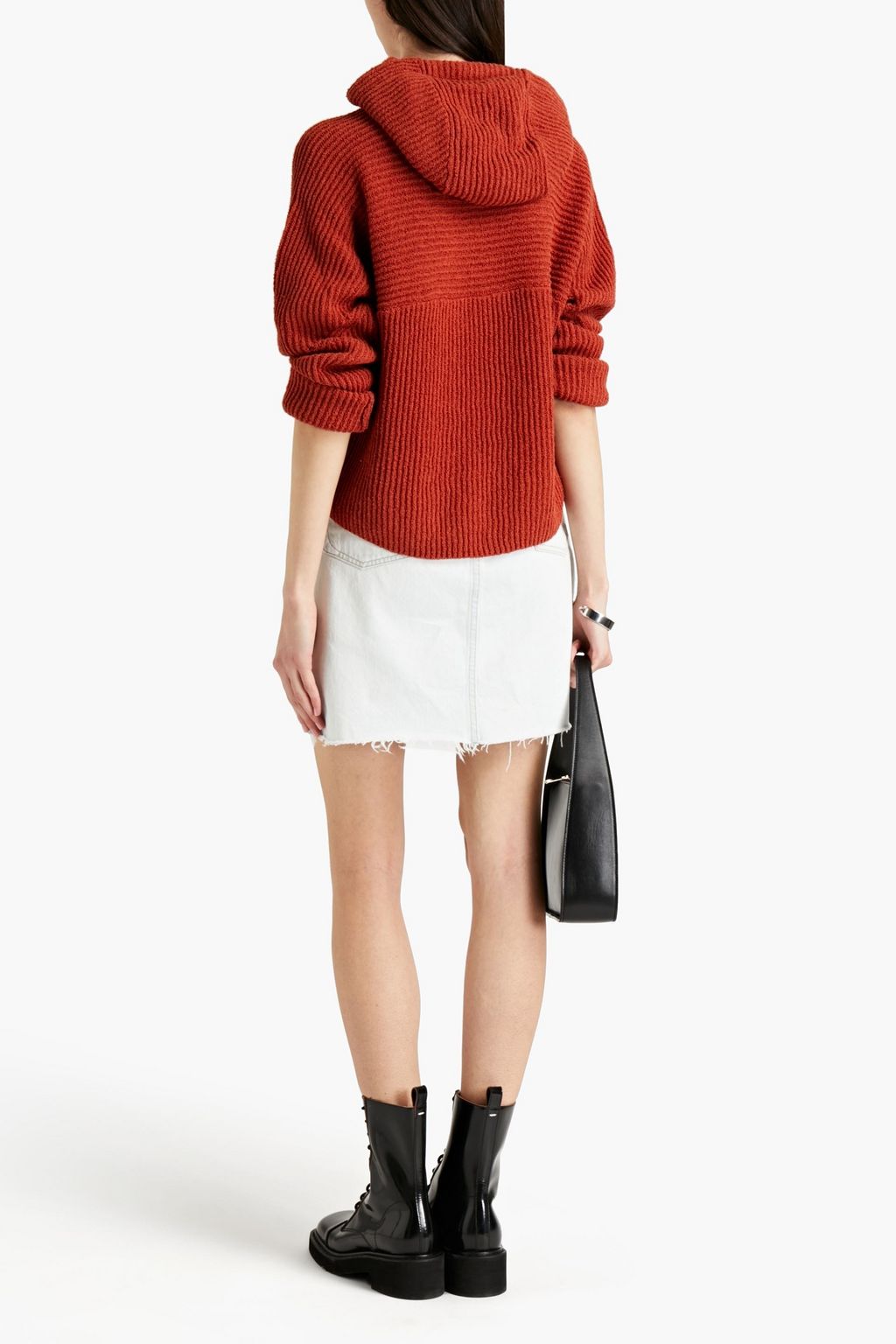 RAG & BONE Sunny ribbed organic cotton-blend hoodie