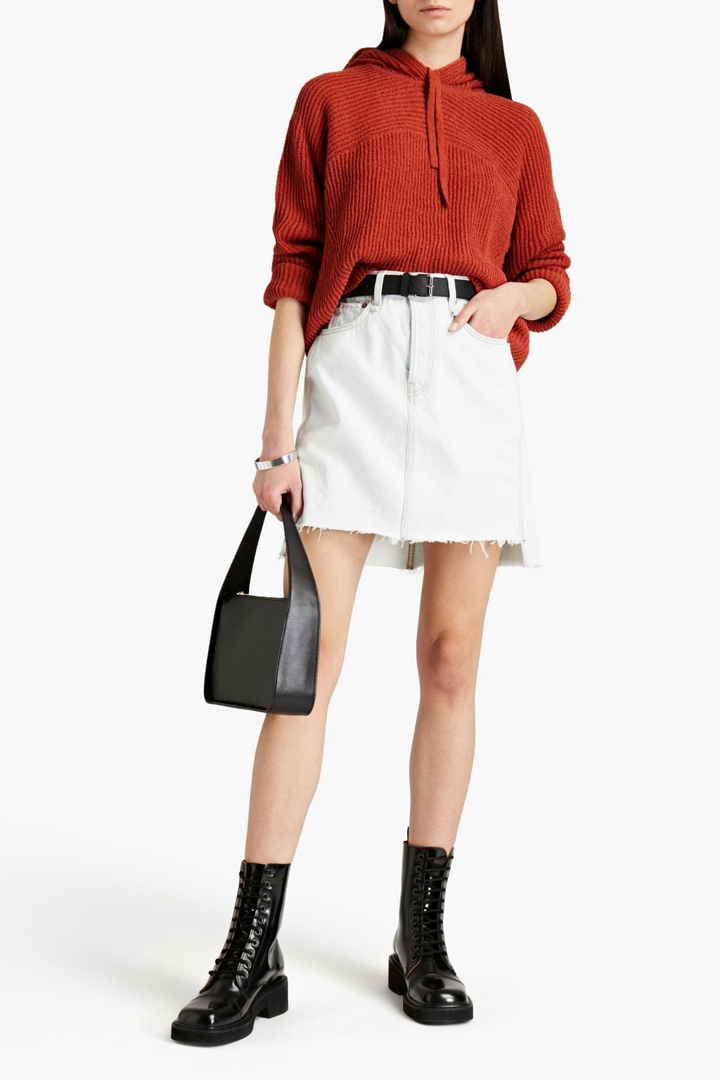 RAG & BONE Sunny ribbed organic cotton-blend hoodie