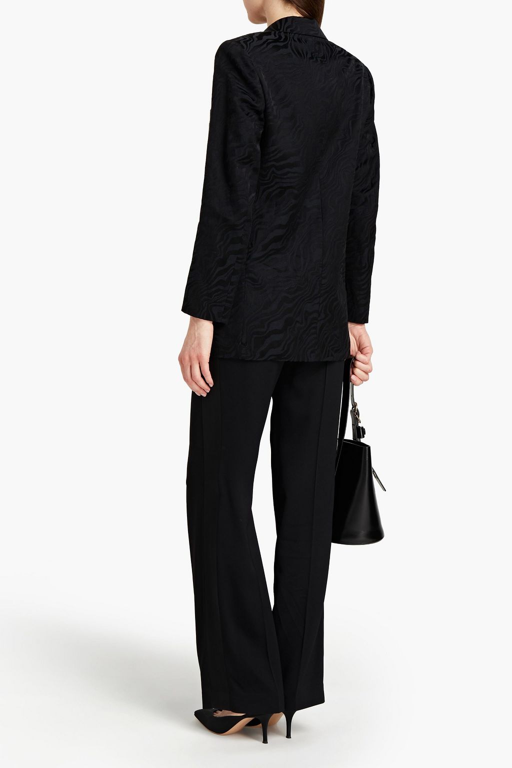 SANDRO Celine satin-jacquard blazer