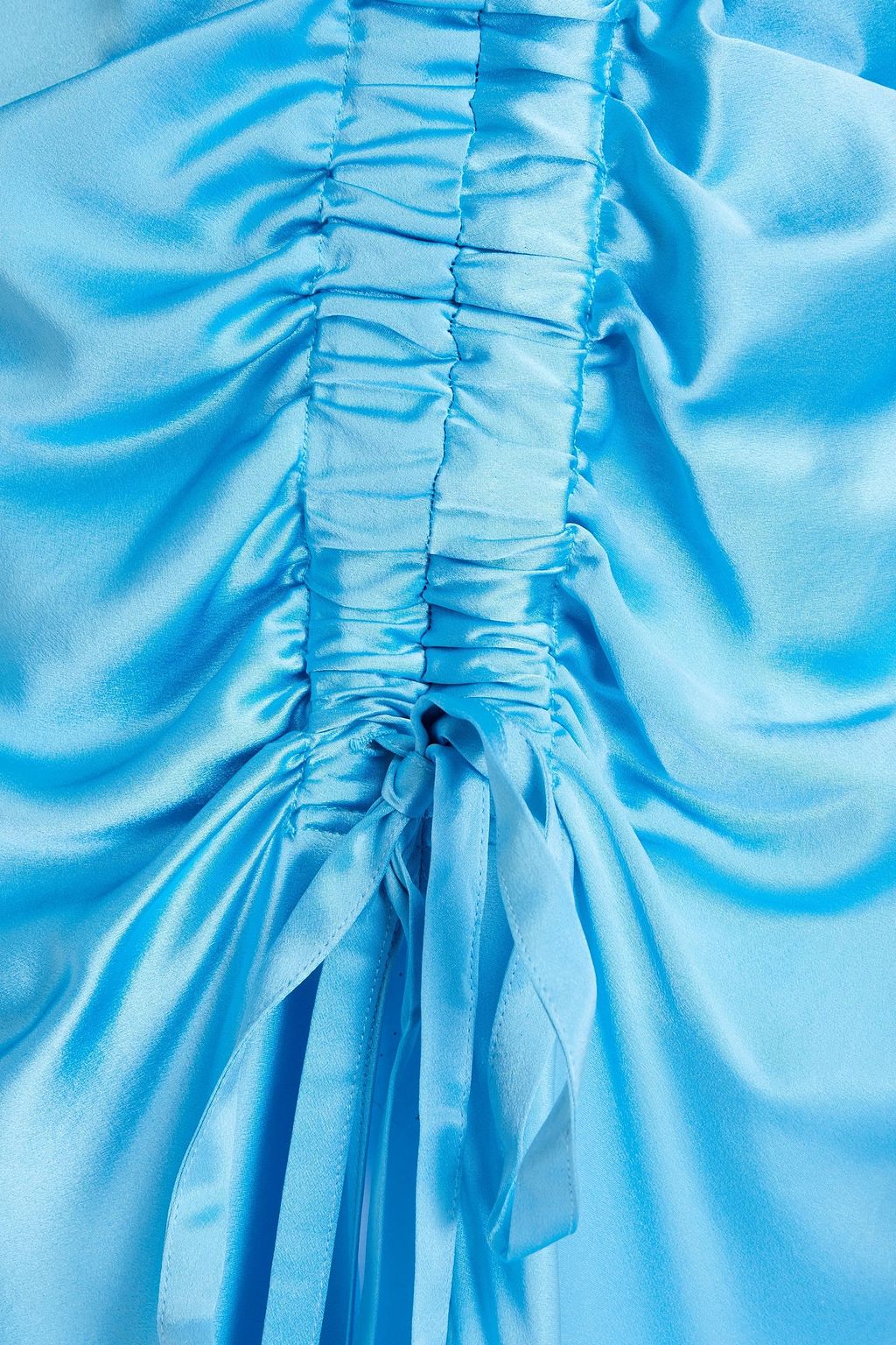 NICHOLAS Ruched silk-charmeuse halterneck midi dress