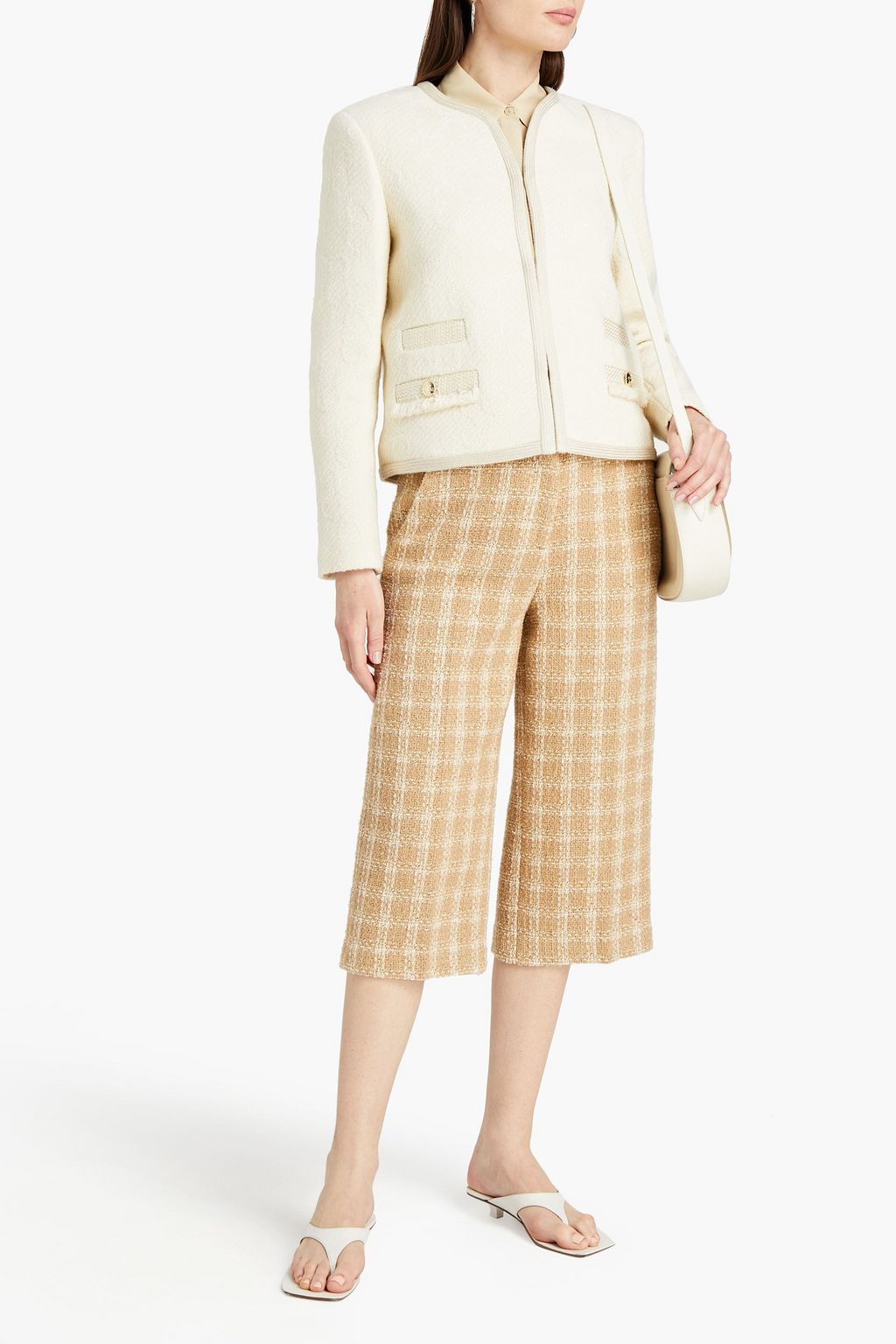 SANDRO Sable wool-blend tweed jacket