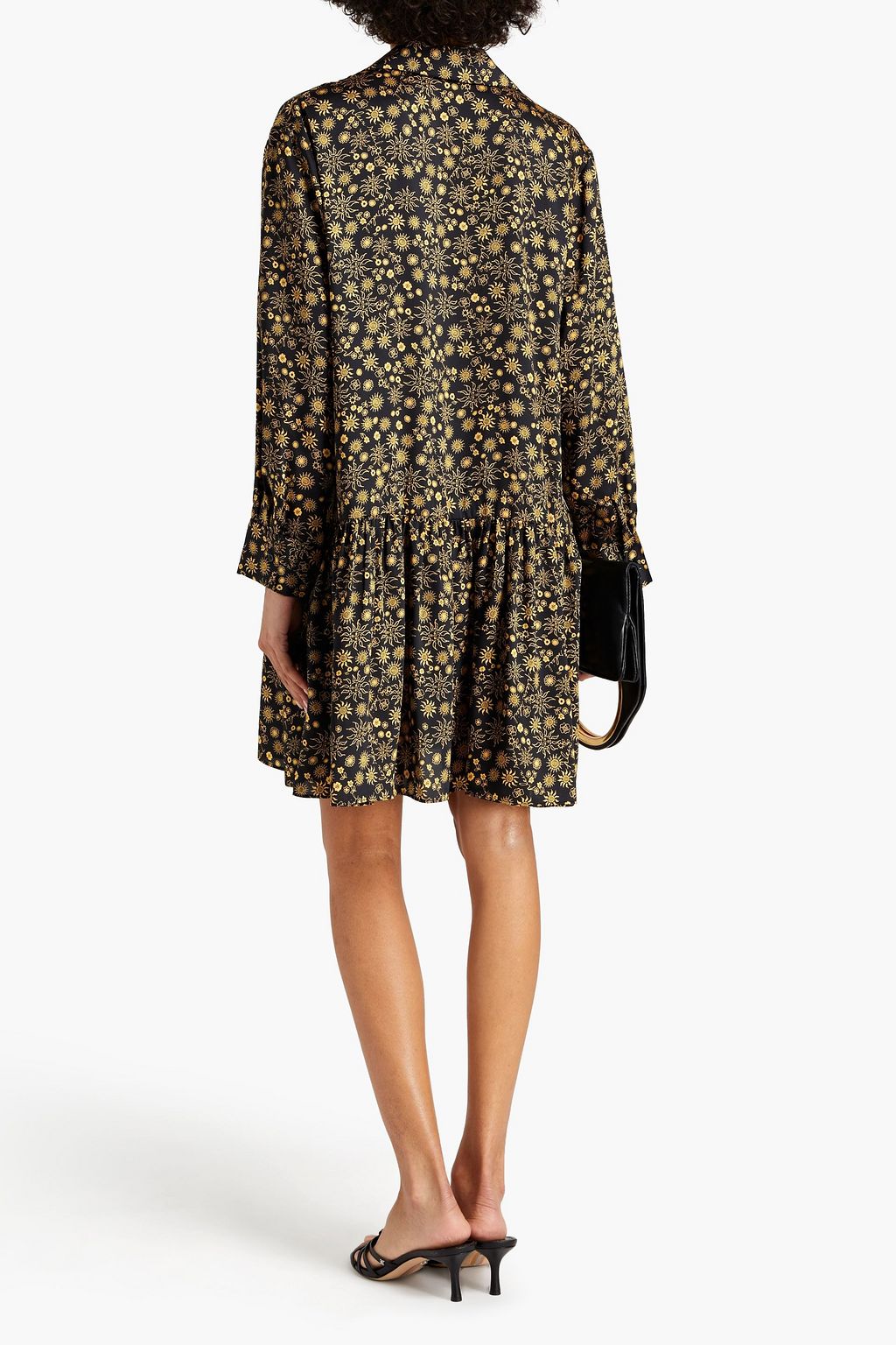 SANDRO Chlea printed satin-twill mini dress