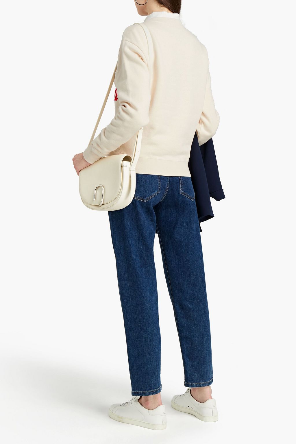 SANDRO Embroidered cotton-fleece sweatshirt