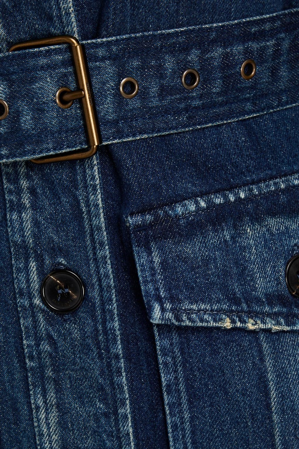 SAINT LAURENT Belted denim jacket