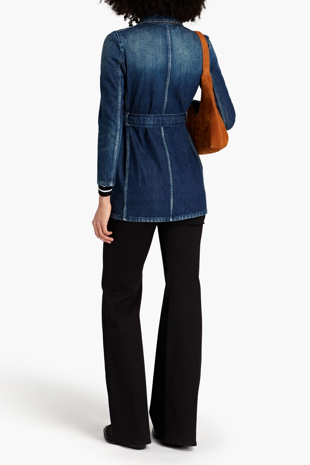 SAINT LAURENT Belted denim jacket