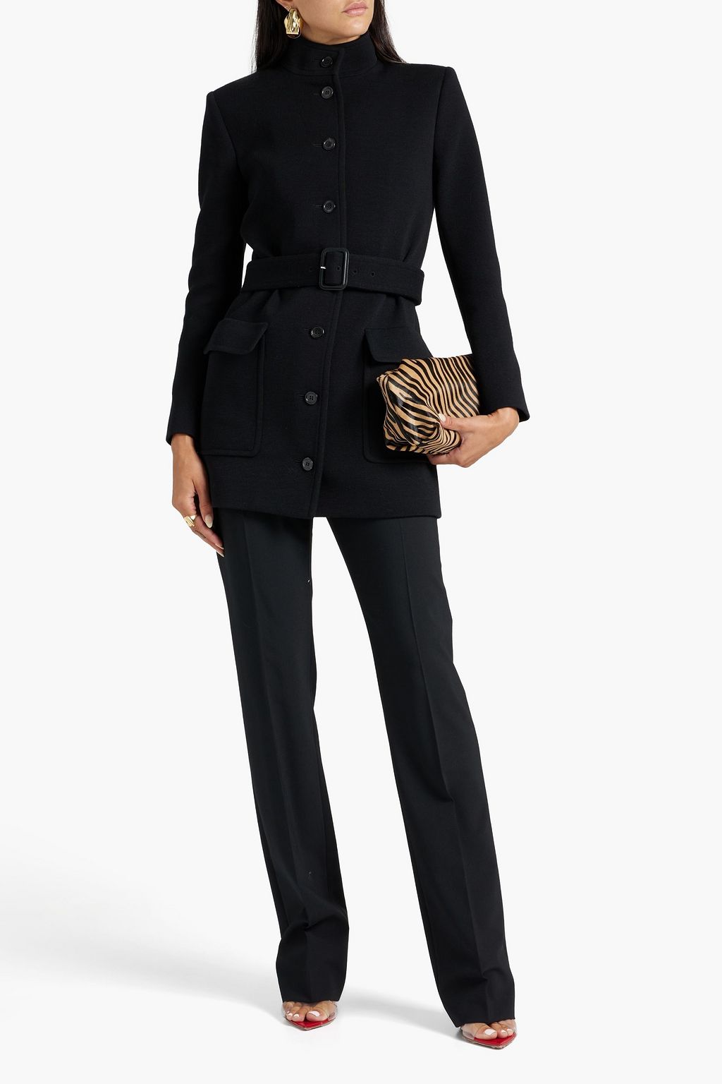 SAINT LAURENT Belted woolblend jacket THE