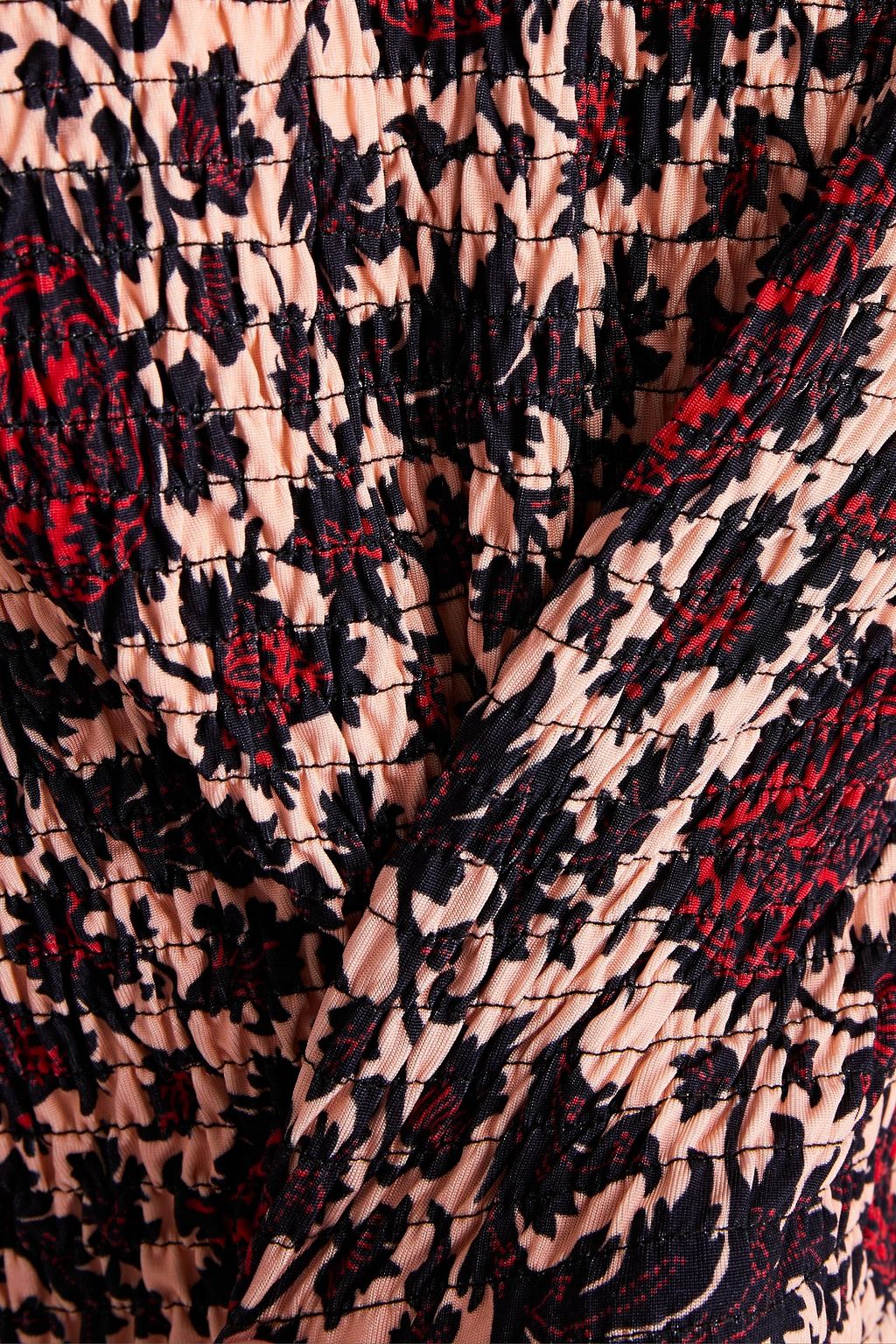 SANDRO Constantin shirred floral-print stretch-jersey top