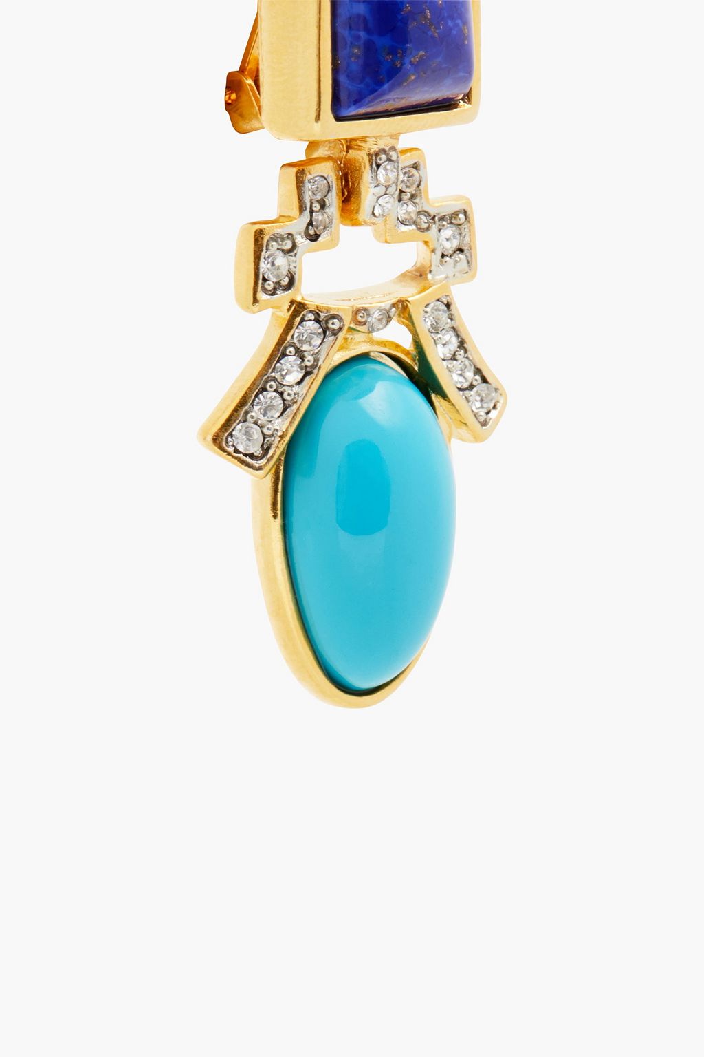 KENNETH JAY LANE Gold-tone, crystal and stone earrings