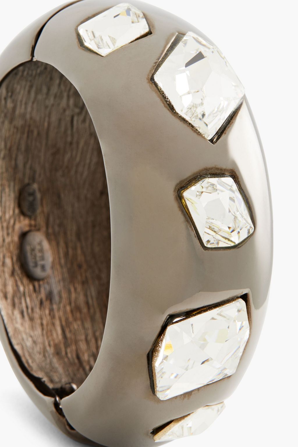 KENNETH JAY LANE Gunmetal-tone crystal cuff