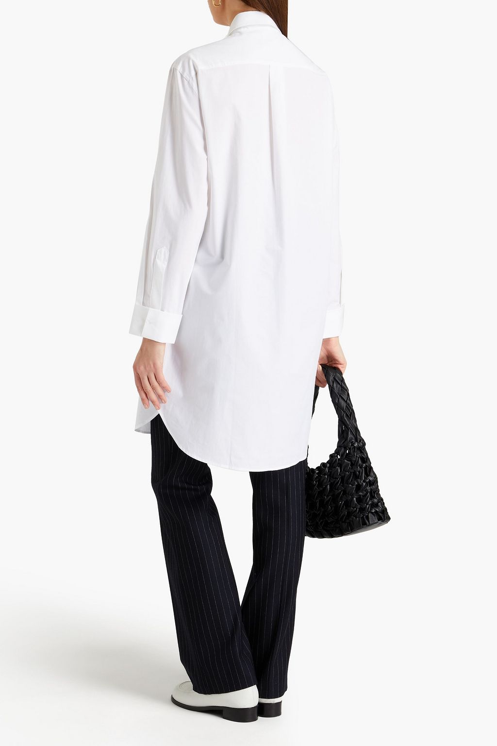 JW ANDERSON Piqué-paneled cotton-poplin shirt