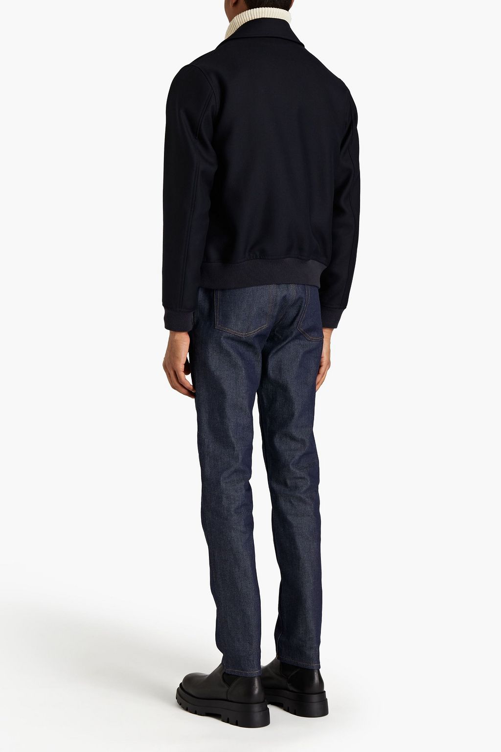 SANDRO Aviator wool-blend twill jacket