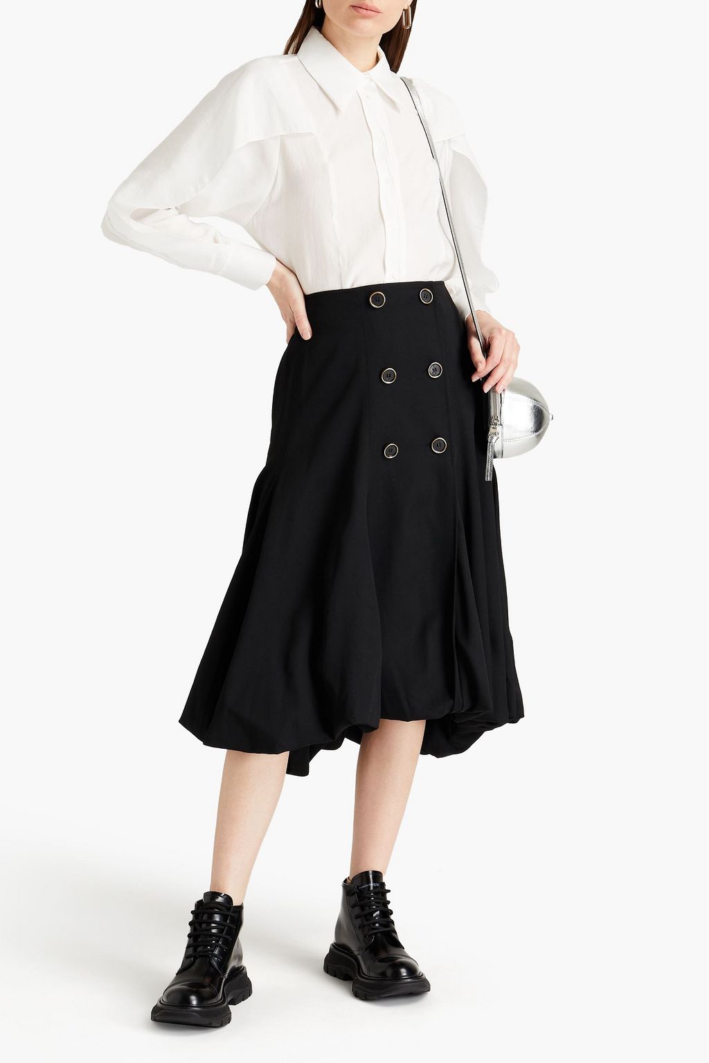 JW ANDERSON Wool-twill midi skirt