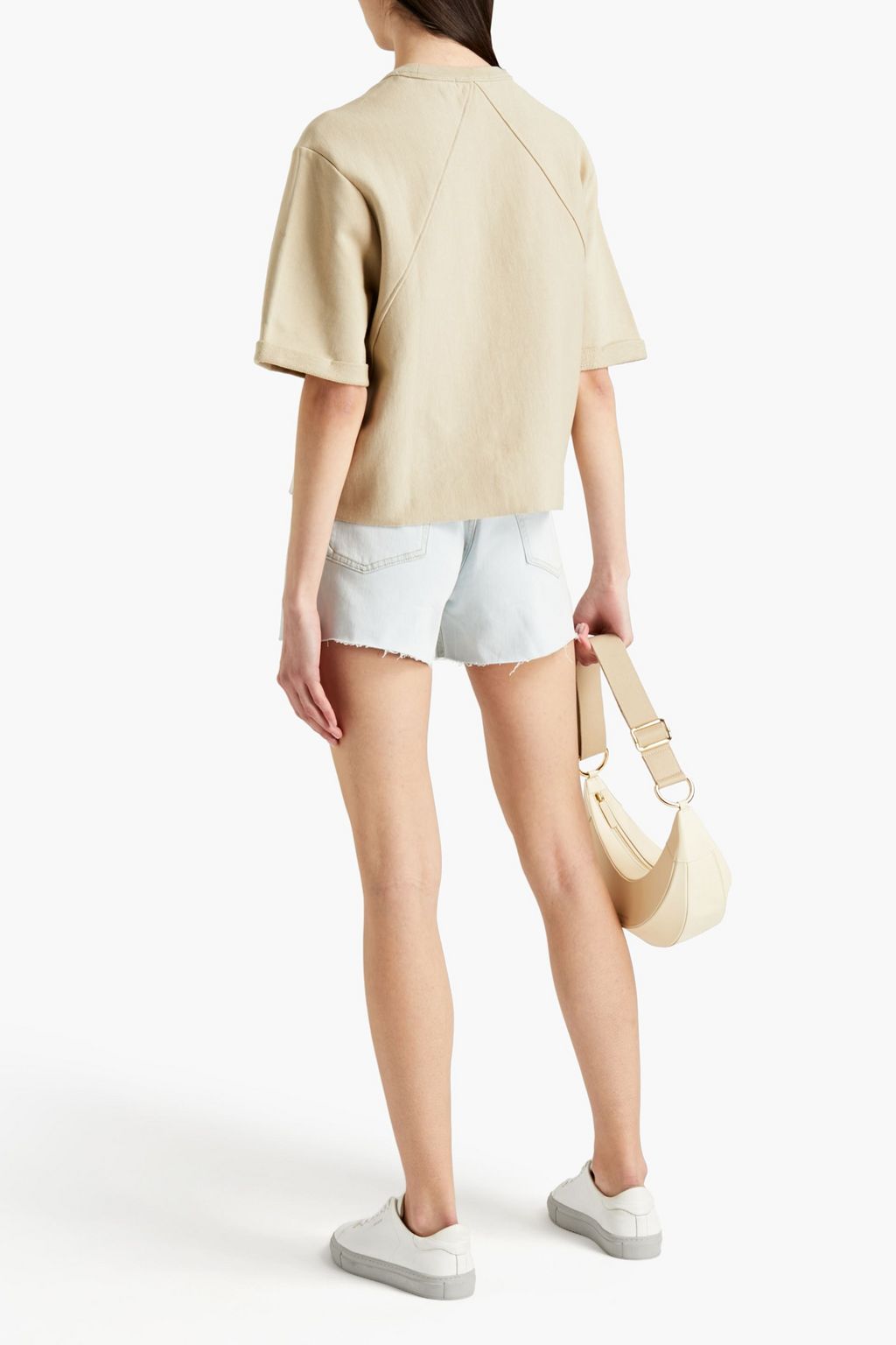 RAG & BONE Two-tone organic French cotton-terry sweatshirt