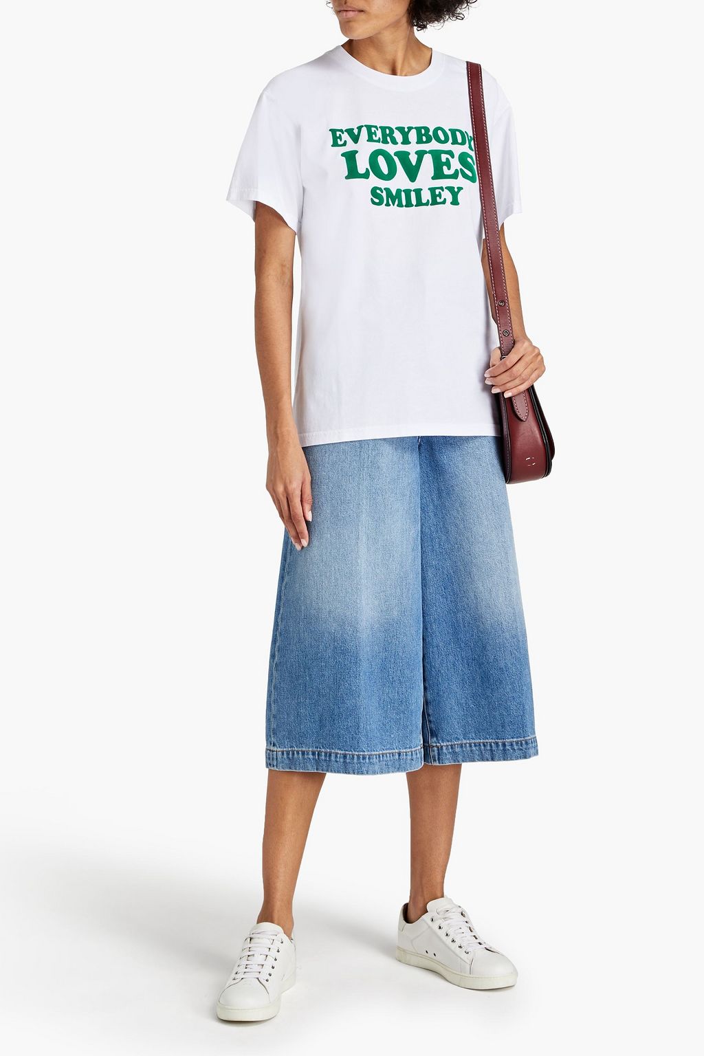 SANDRO Woody flocked cotton-jersey T-shirt