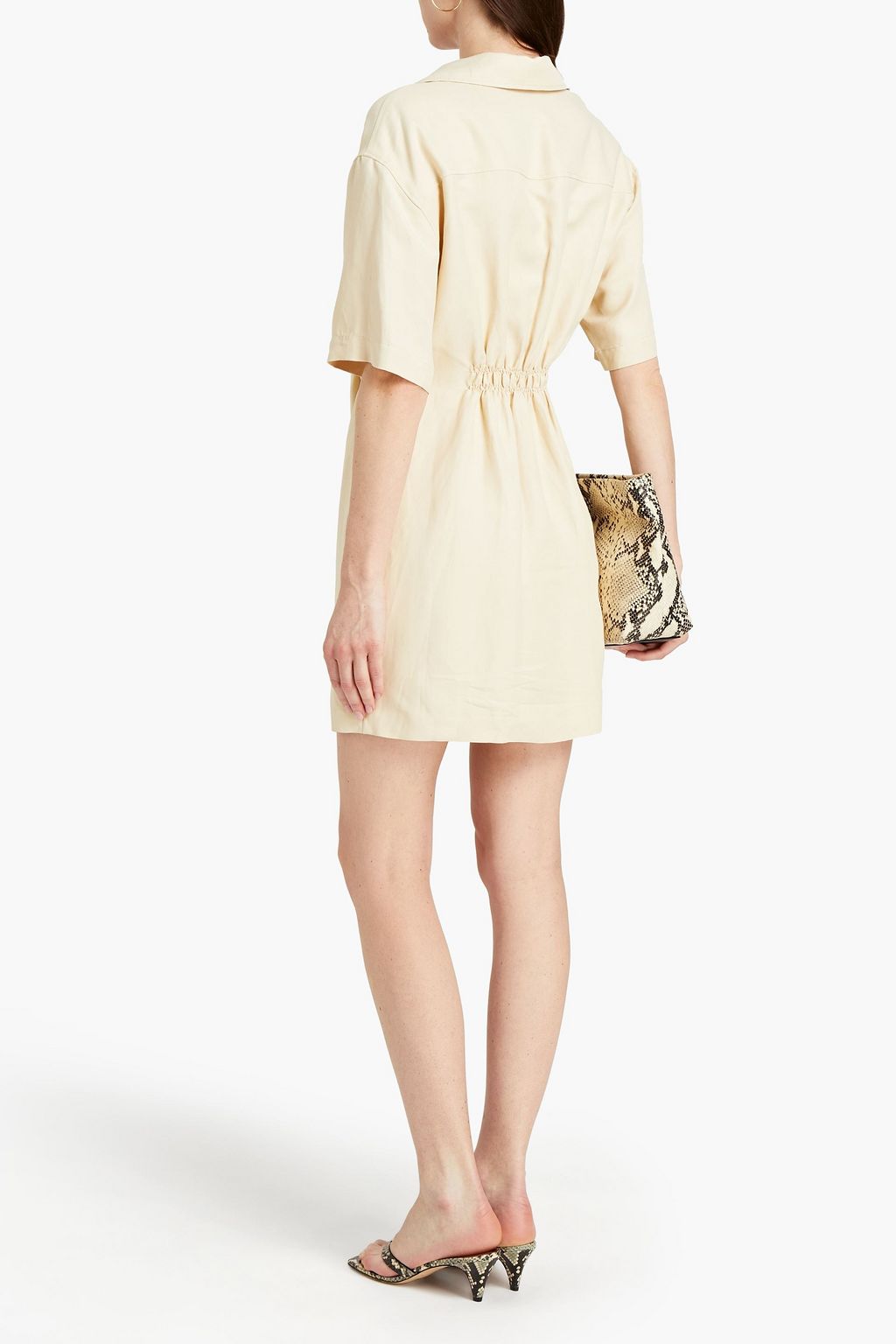 SANDRO Draped twill mini dress