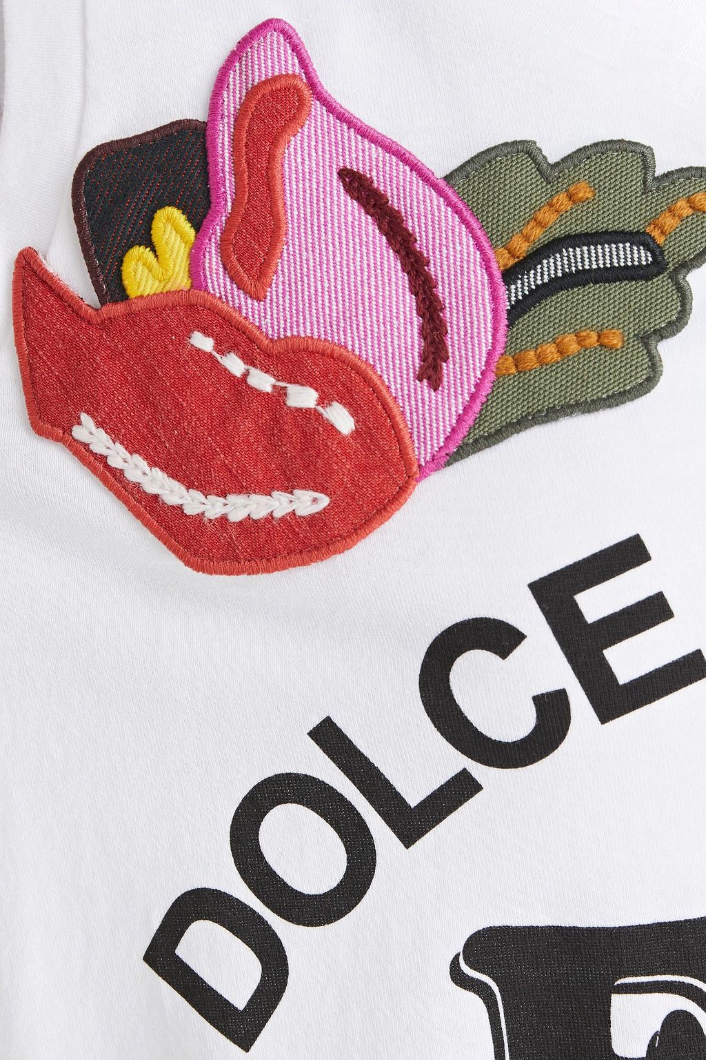DOLCE&GABBANA Appliquéd printed cotton-jersey tank