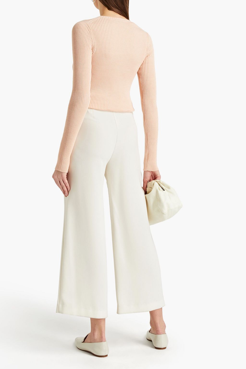 VINCE. Ribbed wool and cotton-blend sweater