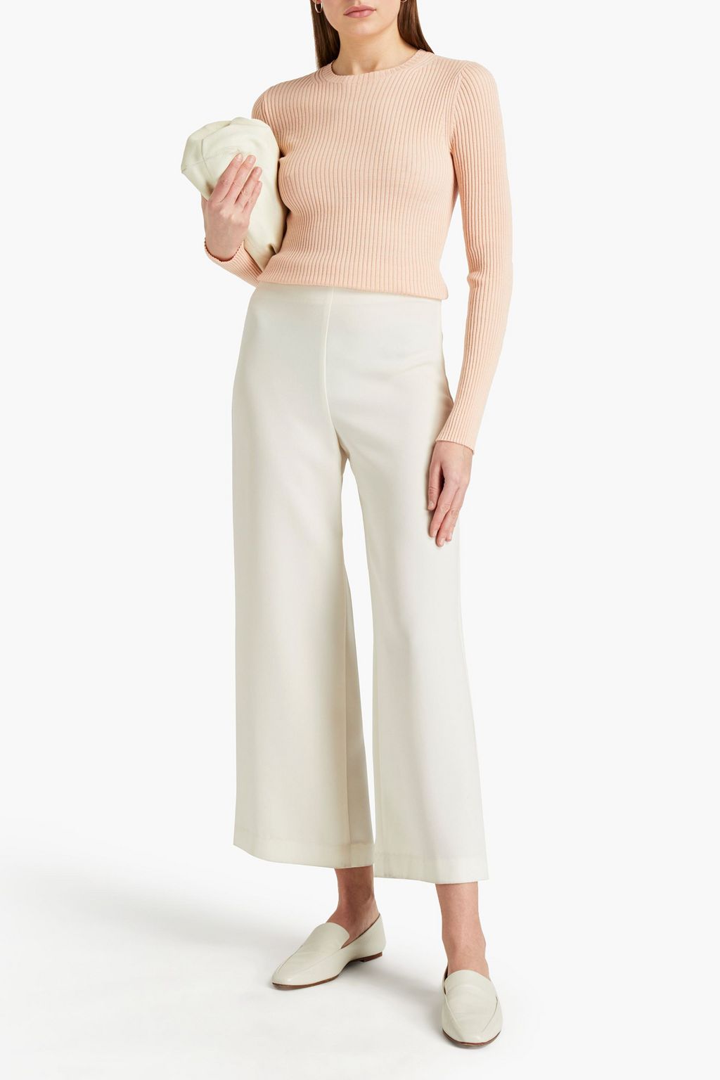VINCE. Ribbed wool and cotton-blend sweater