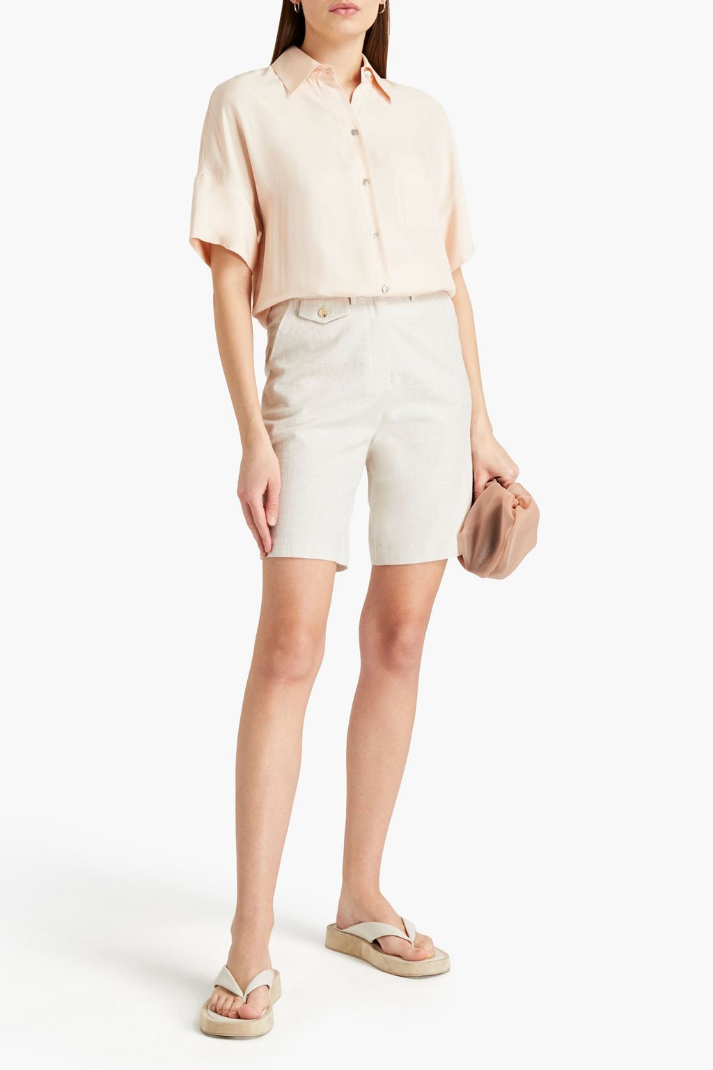 VINCE. Silk-blend twill shirt