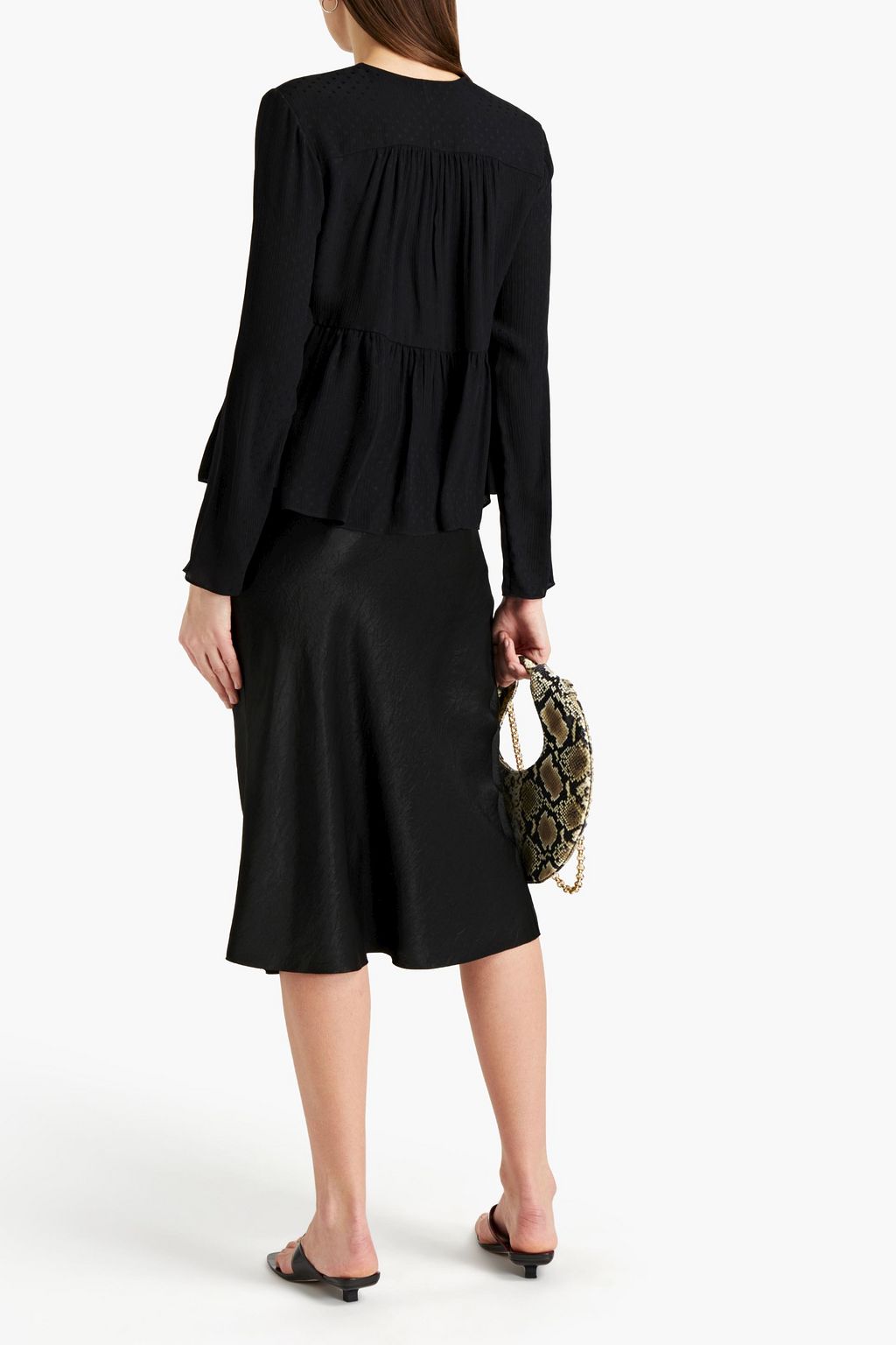 VINCE. Silk-jacquard top