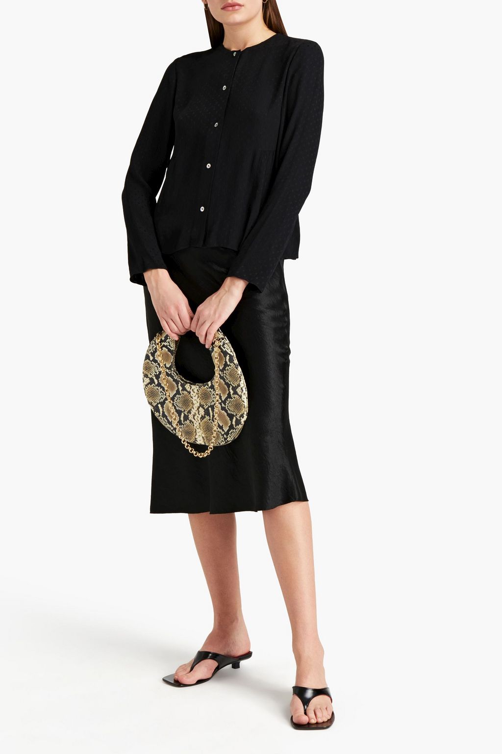 VINCE. Silk-jacquard top