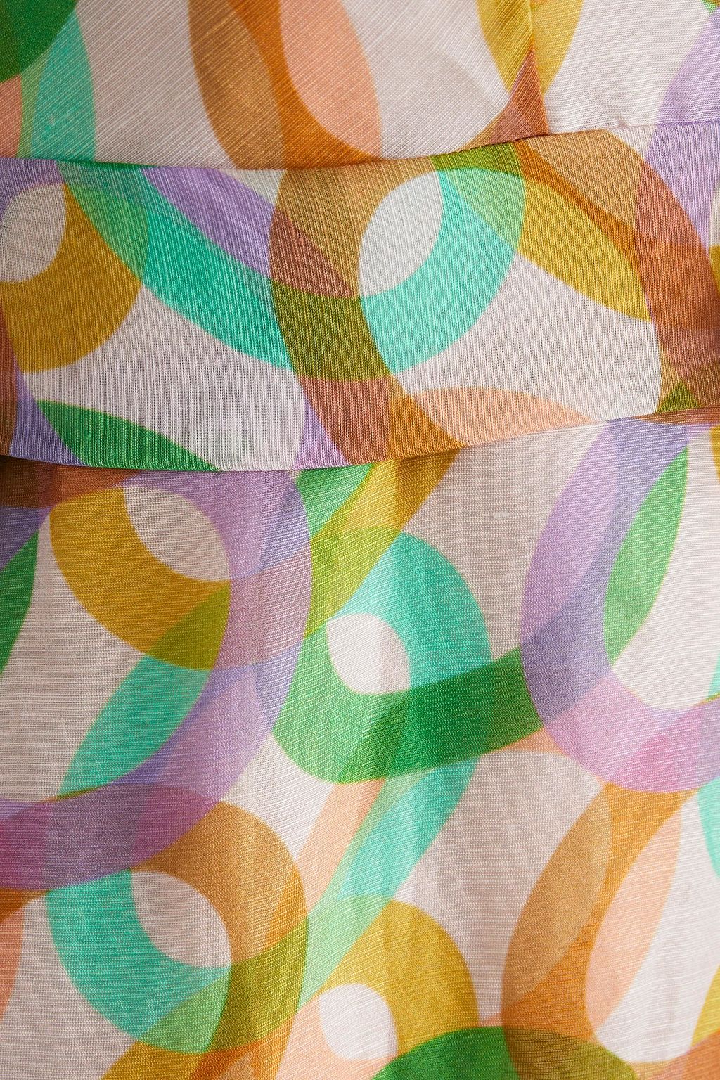 SANDRO Printed linen and silk-blend midi dress