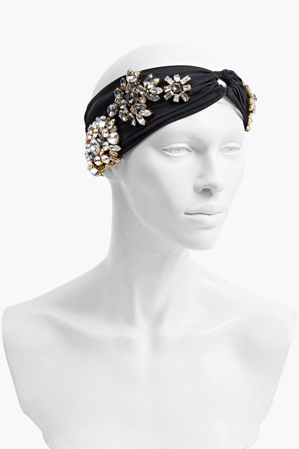 DOLCE&GABBANA クリスタル付き シルク混サテン ヘアバンド