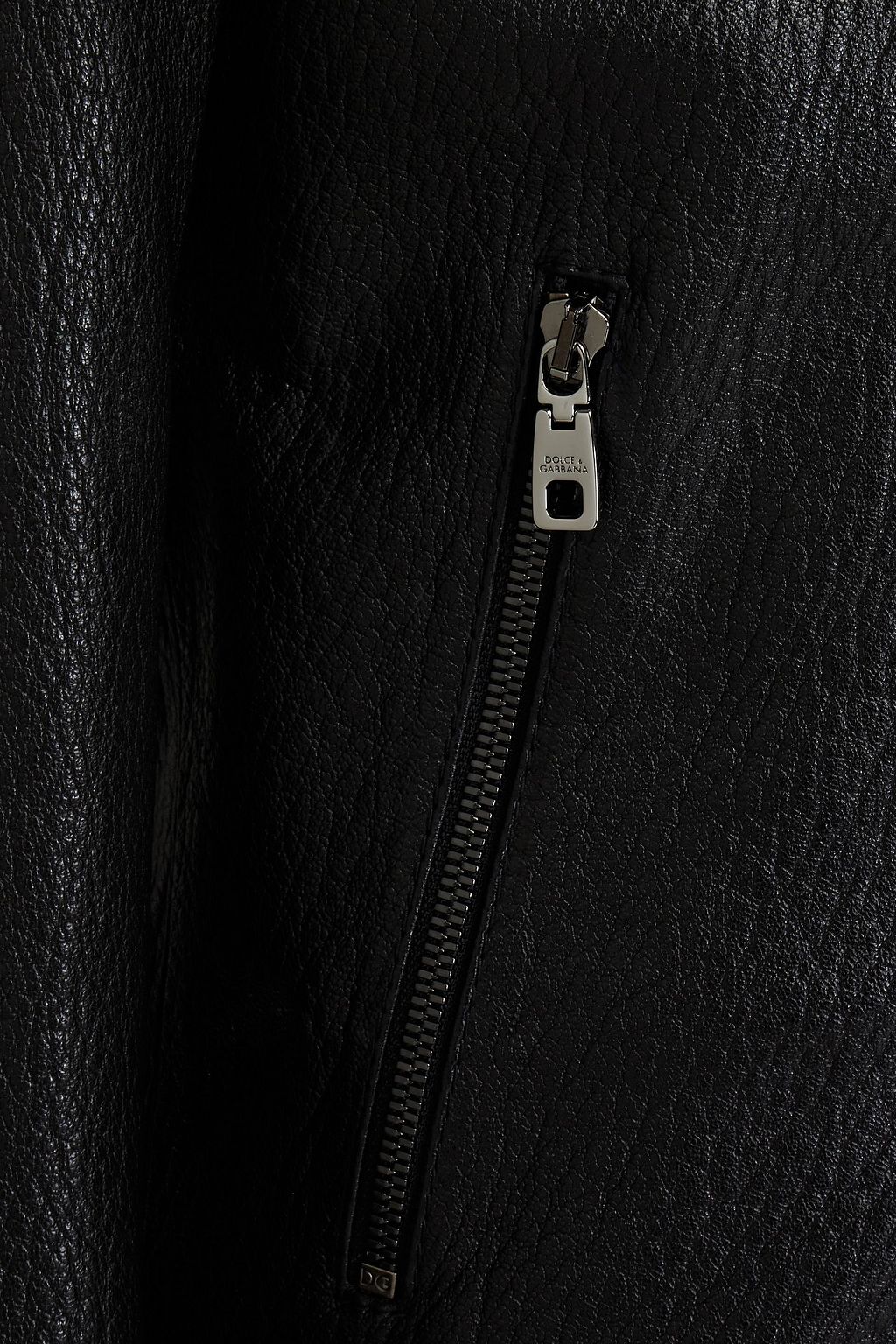 DOLCE&GABBANA Textured-leather bomber jacket