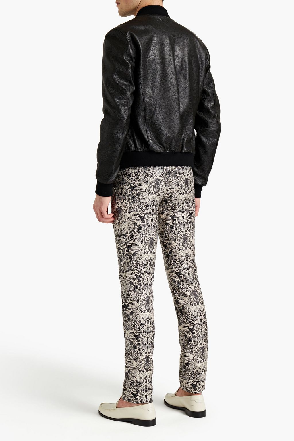 DOLCE&GABBANA Textured-leather bomber jacket