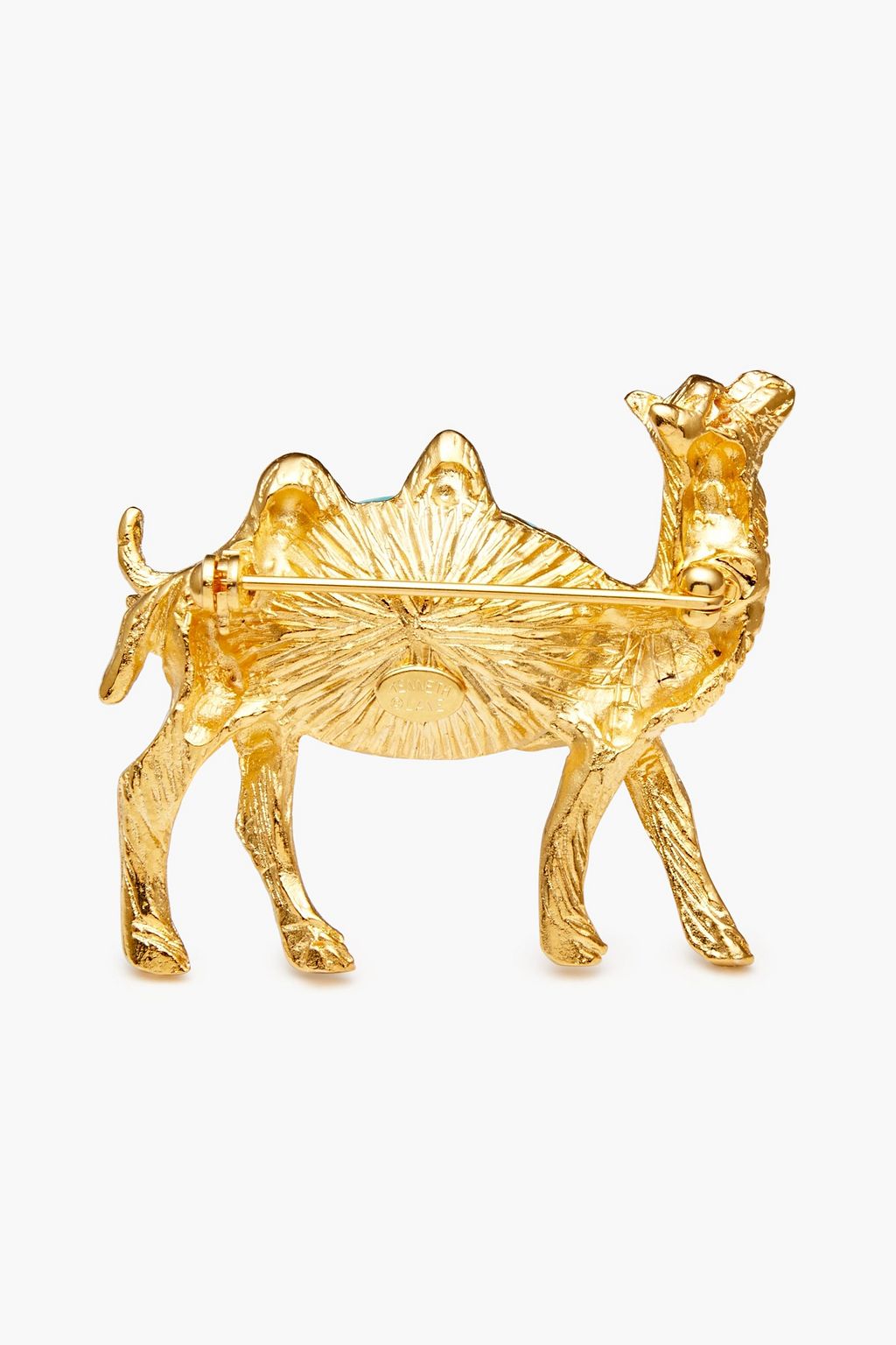 KENNETH JAY LANE 22-karat gold-plated, crystal and enamel brooch