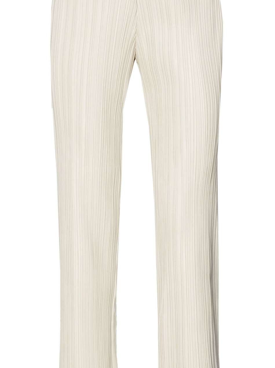 char pleated vegan leather straight-leg pants