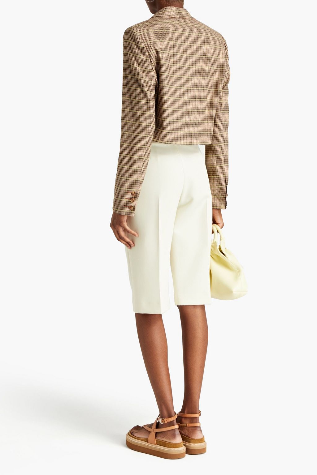 NANUSHKA Cropped double-breasted flannel blazer