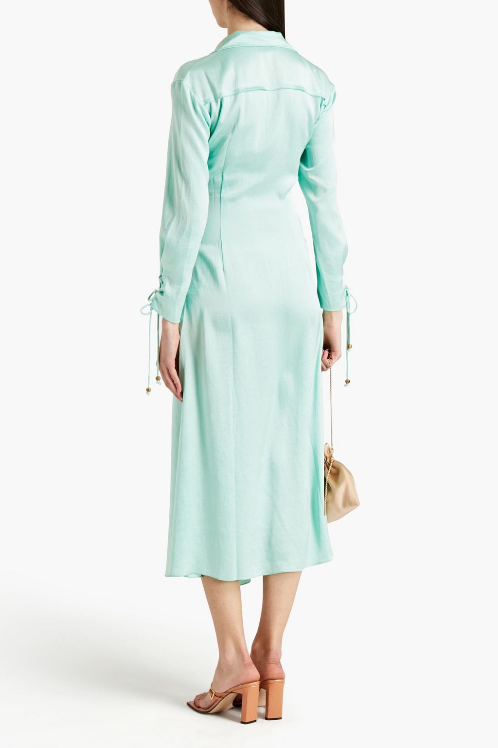 NANUSHKA Akita lace-up satin midi dress
